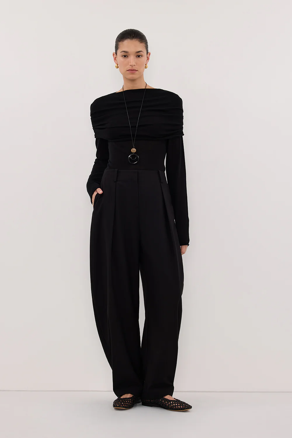 IVY BLACK MERINO LONG SLEEVE TOP