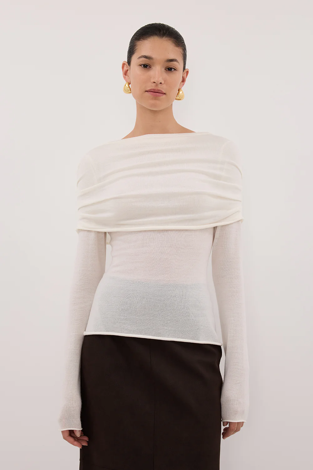 IVY OFF WHITE MERINO LONG SLEEVE TOP - Image 2