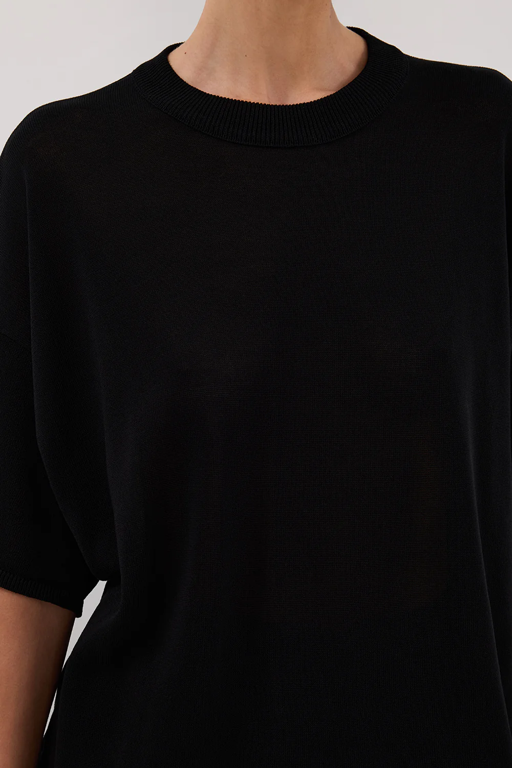 JACKI BLACK OVERSIZED KNIT TEE - Image 5