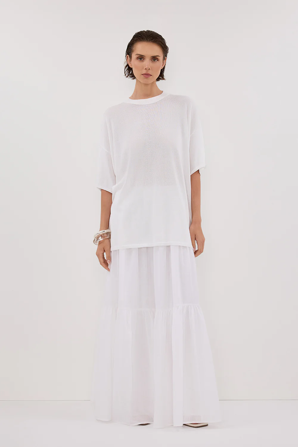 JACKI IVORY OVERSIZED KNIT TEE
