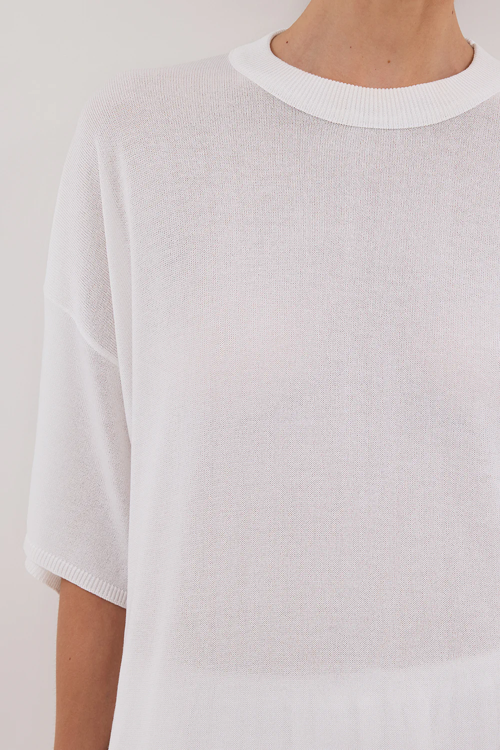 JACKI IVORY OVERSIZED KNIT TEE - Image 5