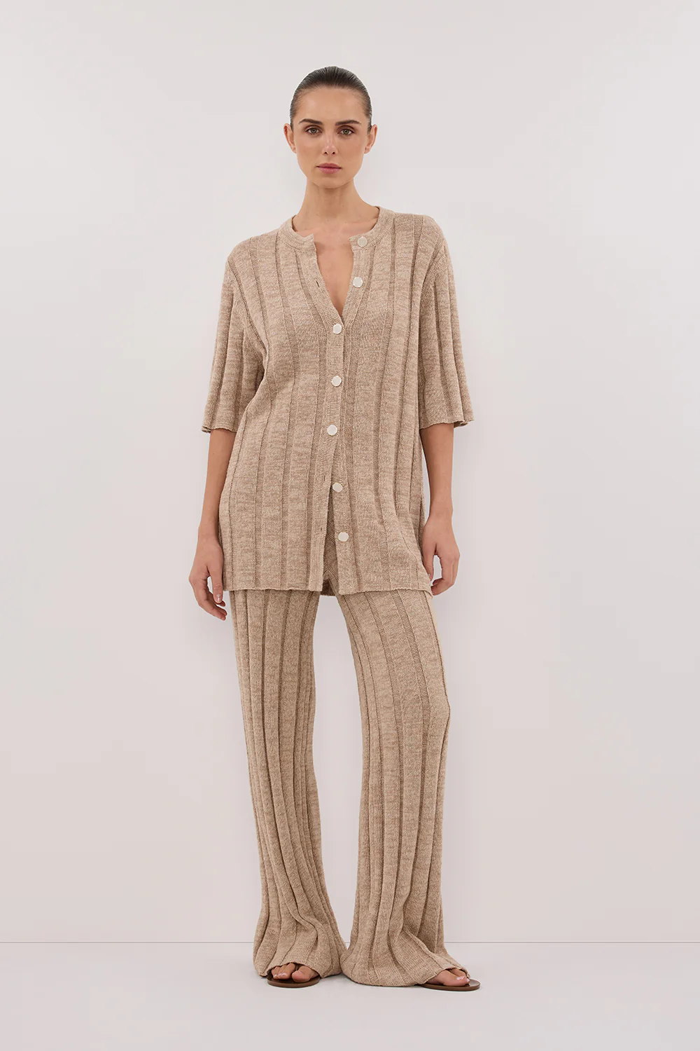 JAZZ NATURAL BUTTON KNIT SHIRT