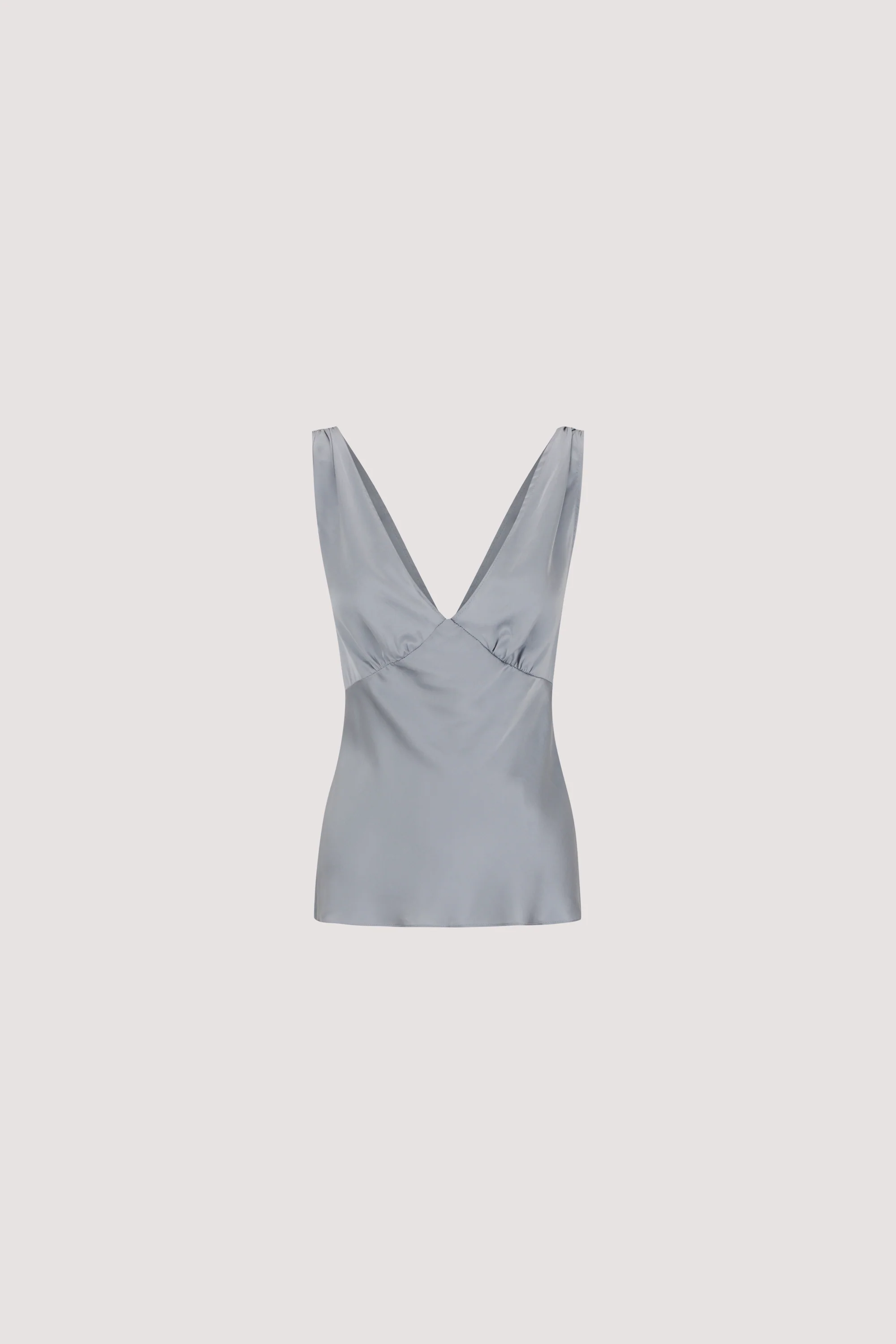 JORJA DUSTY BLUE SLEEVELESS SILK TOP - Image 9