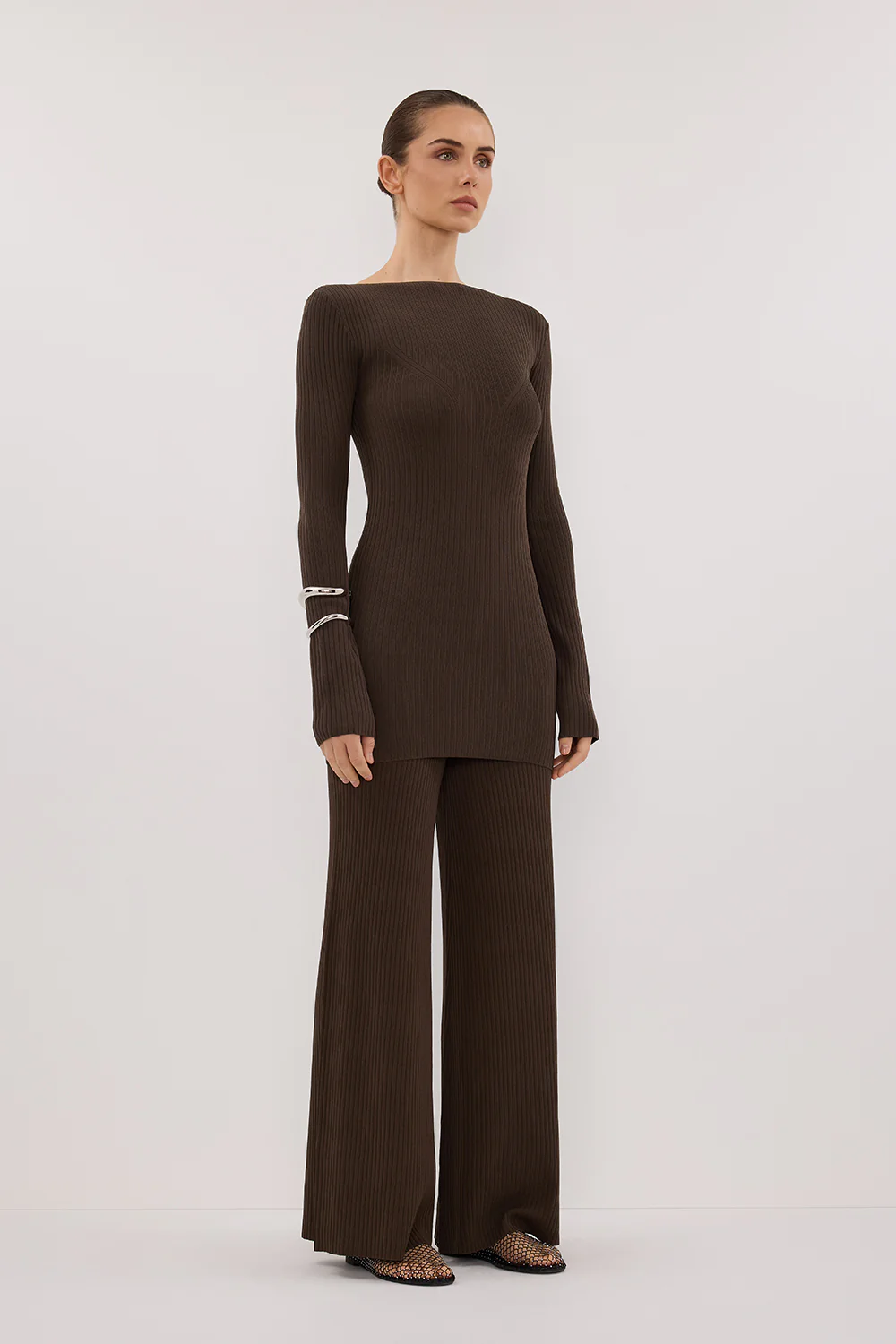 JOY DARK OLIVE KNIT PANT - Image 3