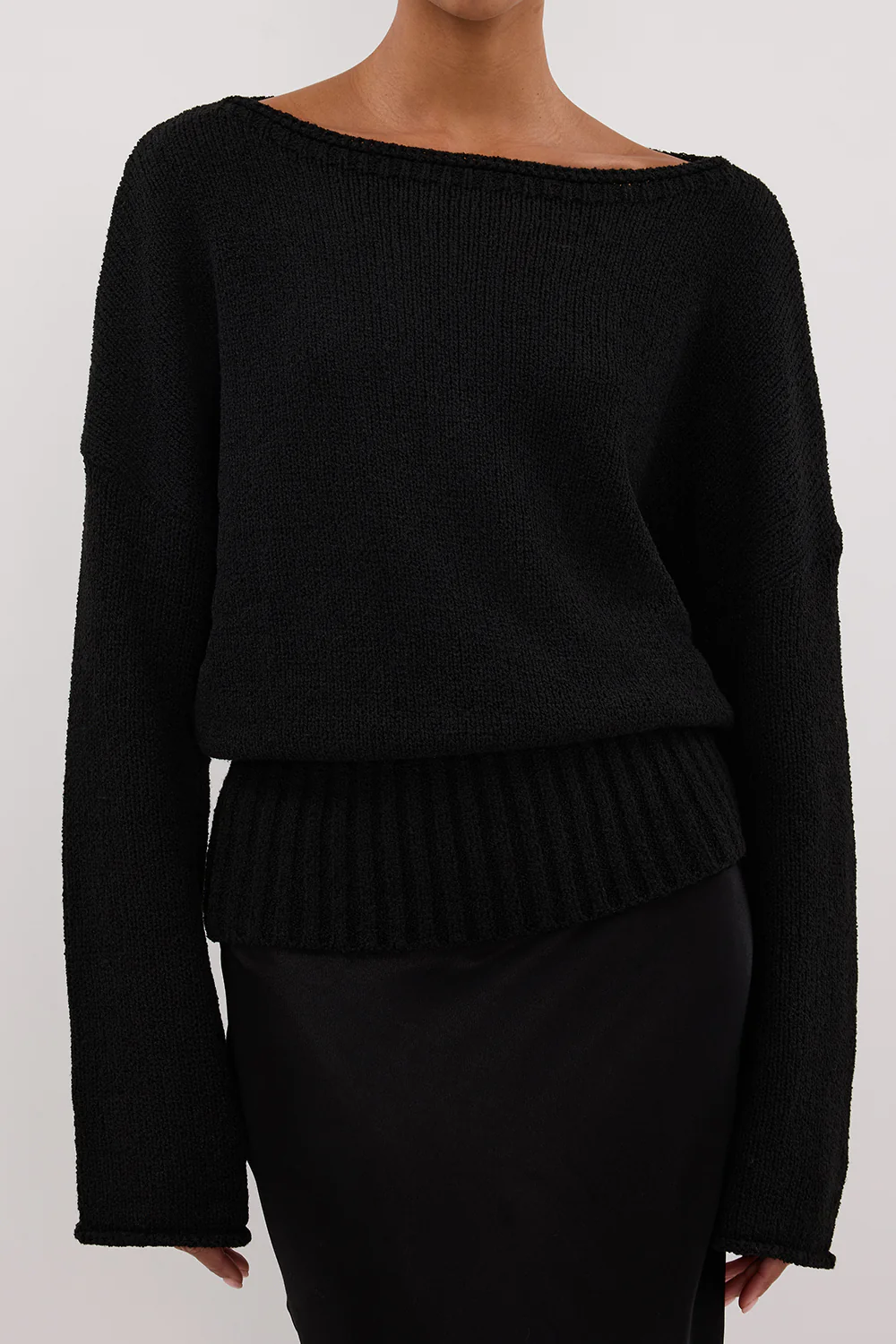 JULES BLACK LONG SLEEVE KNIT TOP - Image 5