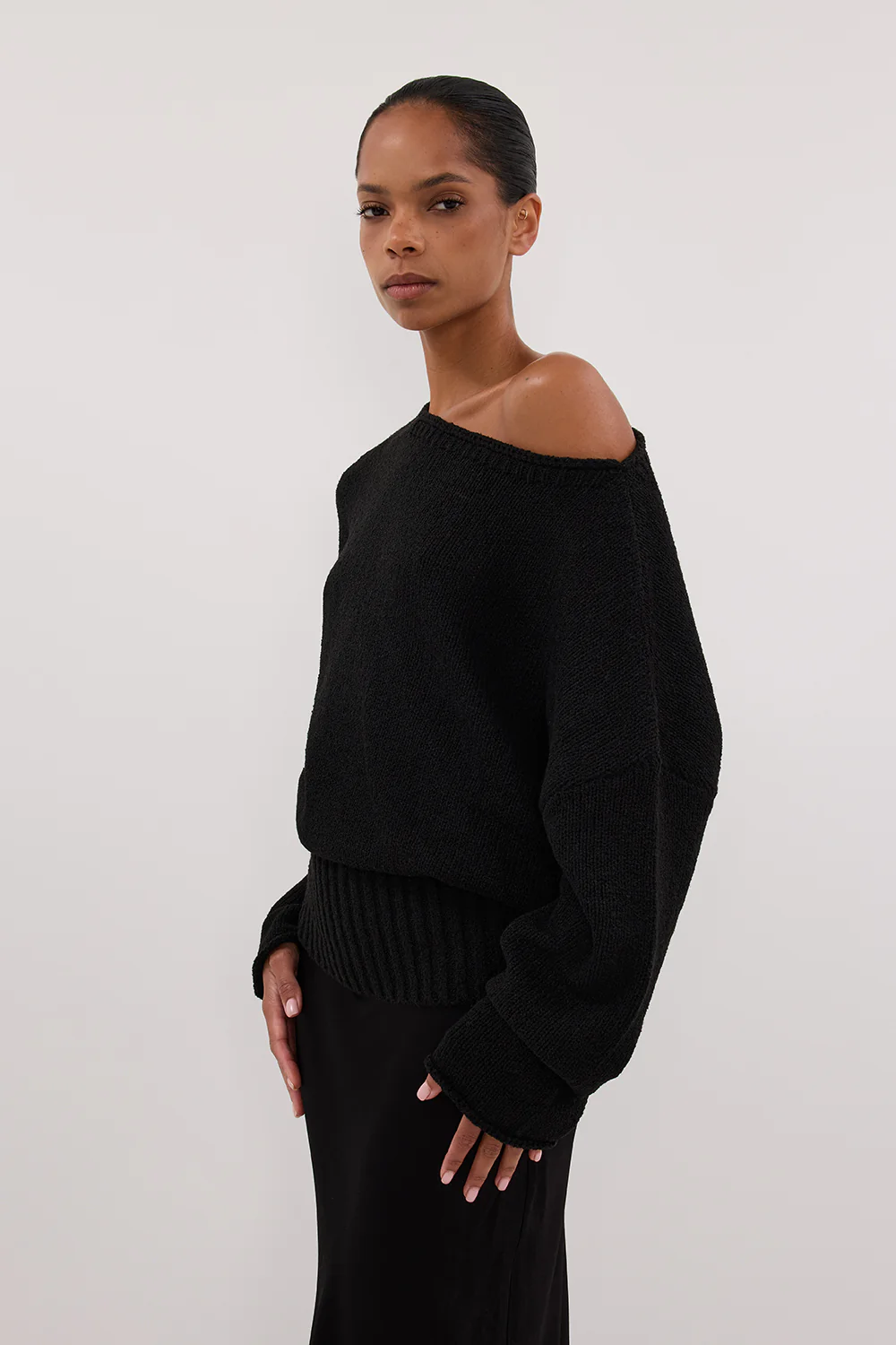 JULES BLACK LONG SLEEVE KNIT TOP - Image 7