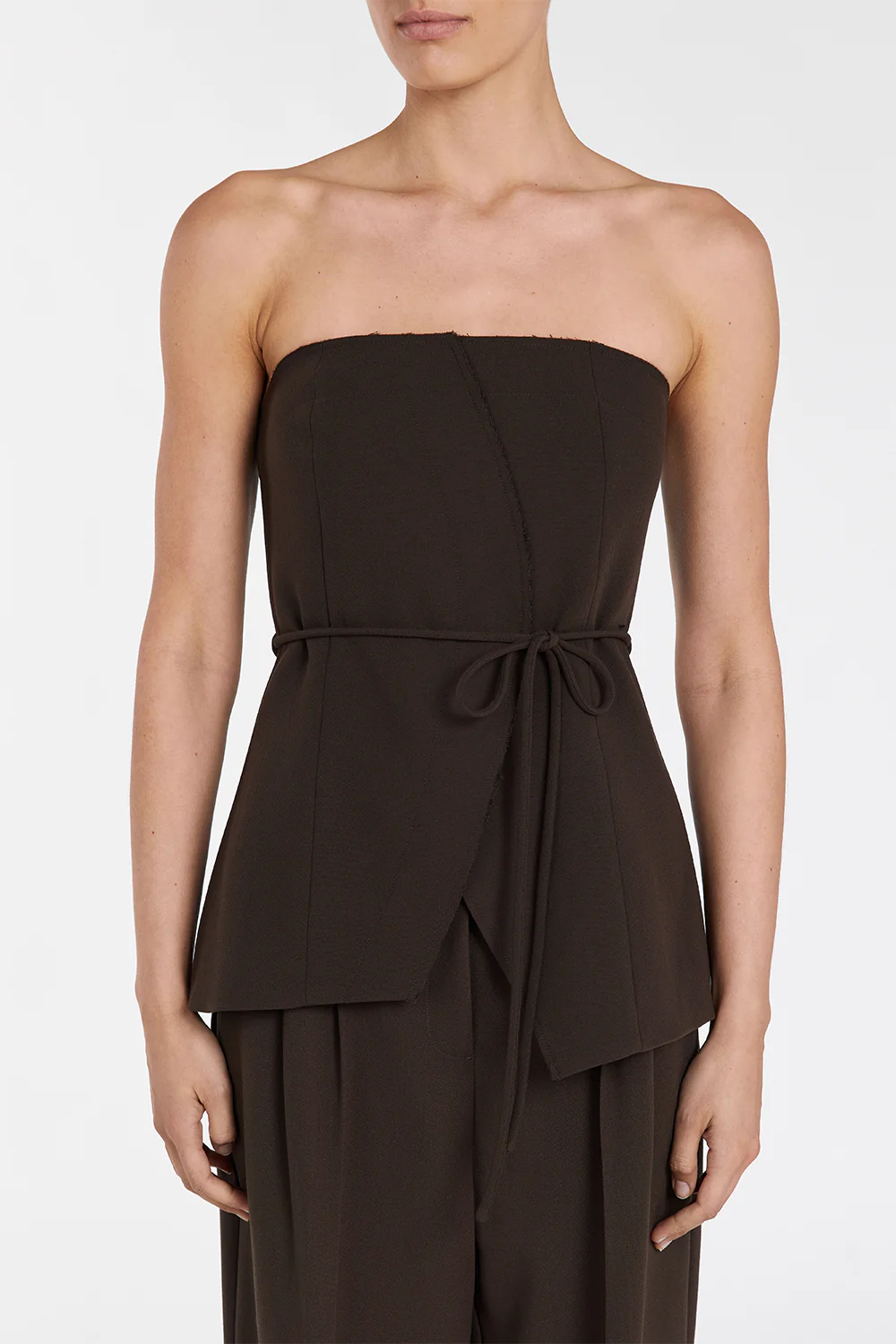 JULIE BITTER CHOC STRAPLESS TOP - Image 6