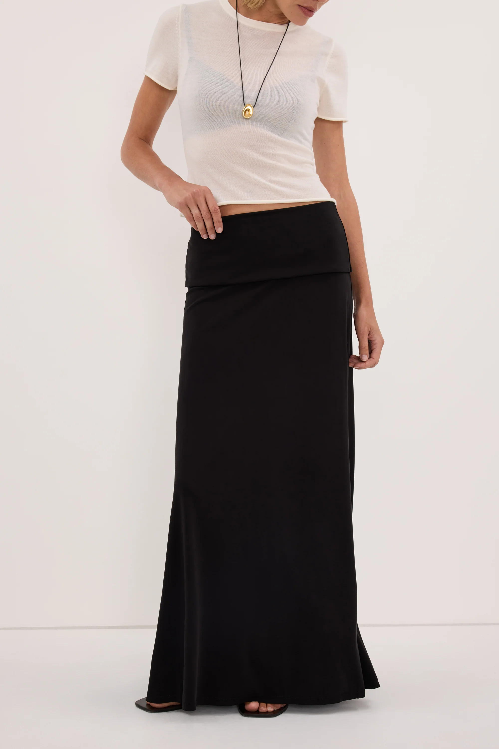 JULIE BLACK MODAL BLEND MAXI SKIRT - Image 2