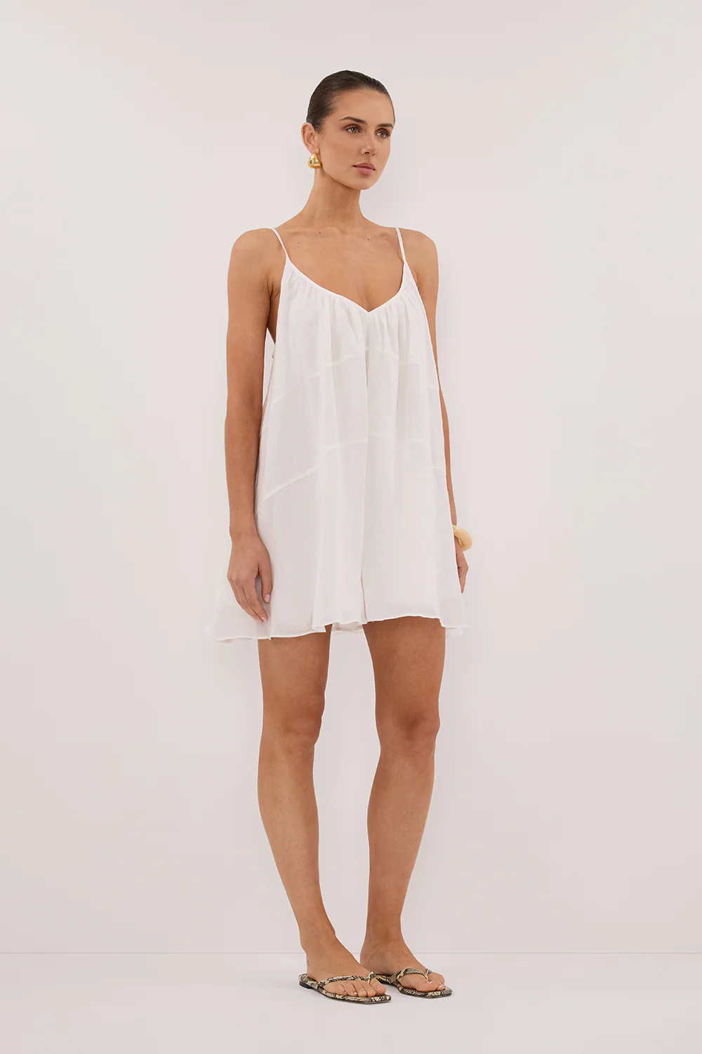 KAHN WHITE RAMIE MINI DRESS - Image 3