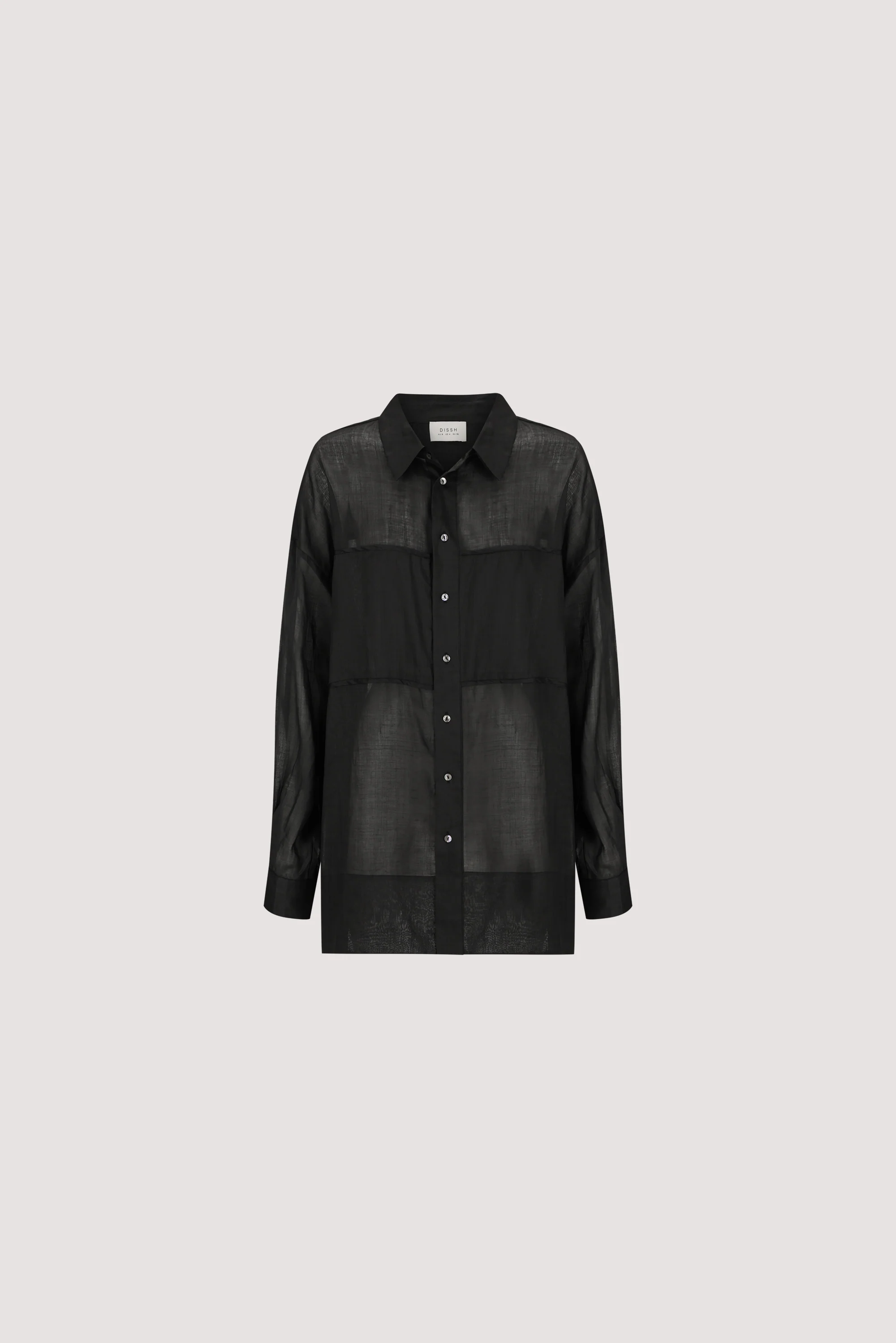 KAI BLACK OVERSIZED RAMIE LONG SLEEVE SHIRT - Image 6