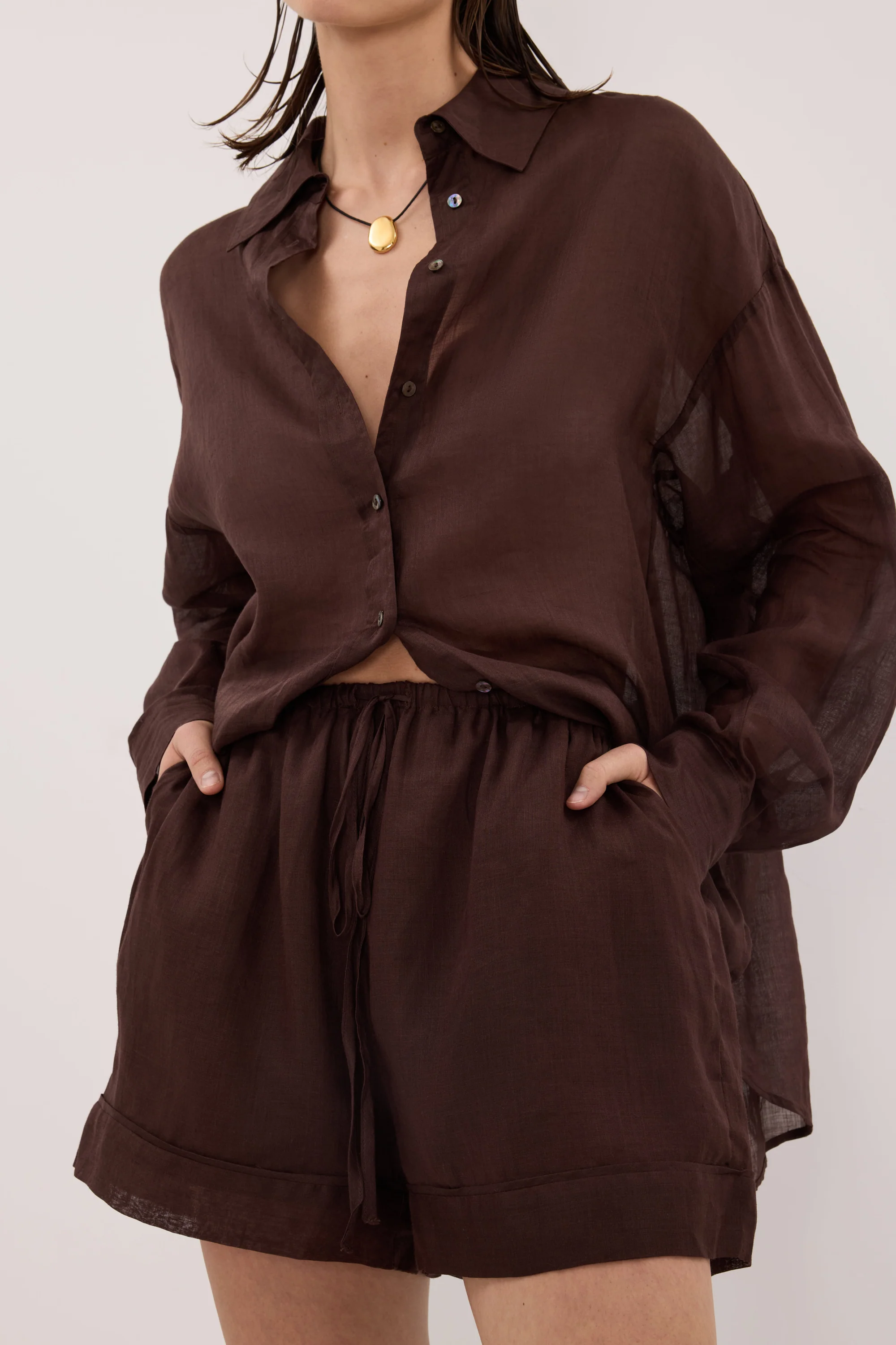 KAI BURNT CHOC RAMIE SHORT - Image 4