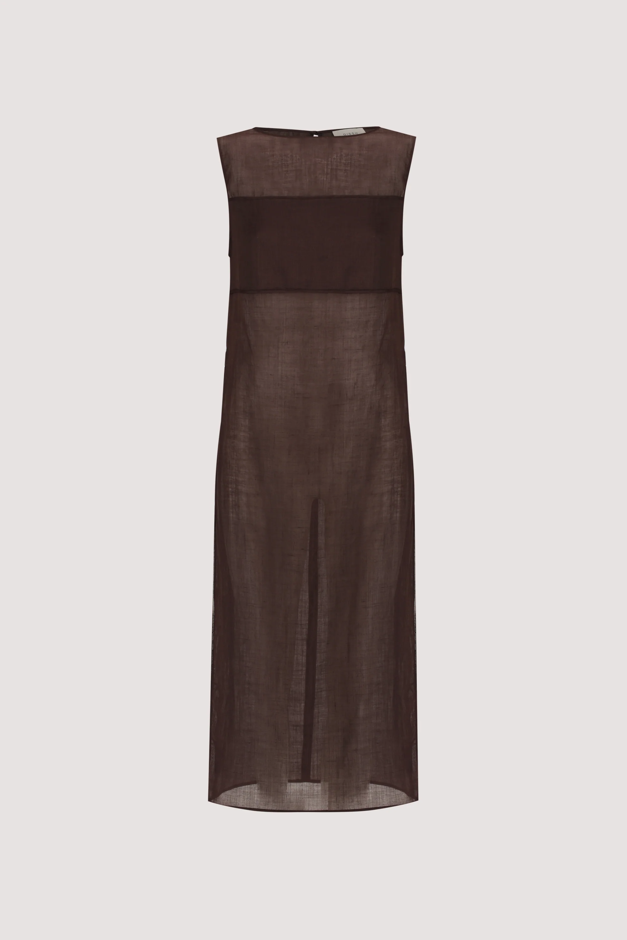 KAI BURNT CHOC SLEEVELESS RAMIE TUNIC TOP - Image 5