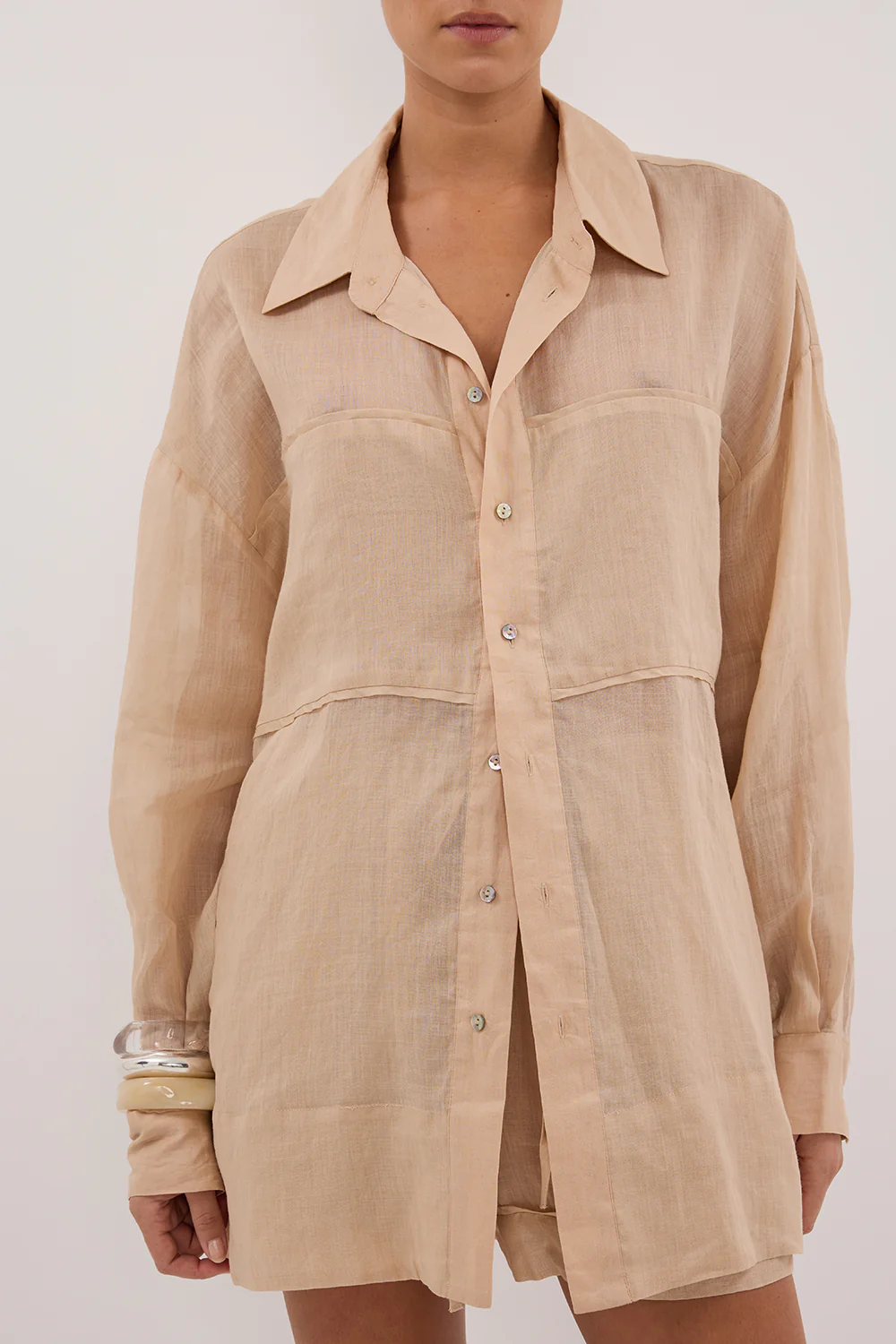 KAI MUSK OVERSIZED RAMIE LONG SLEEVE SHIRT - Image 5