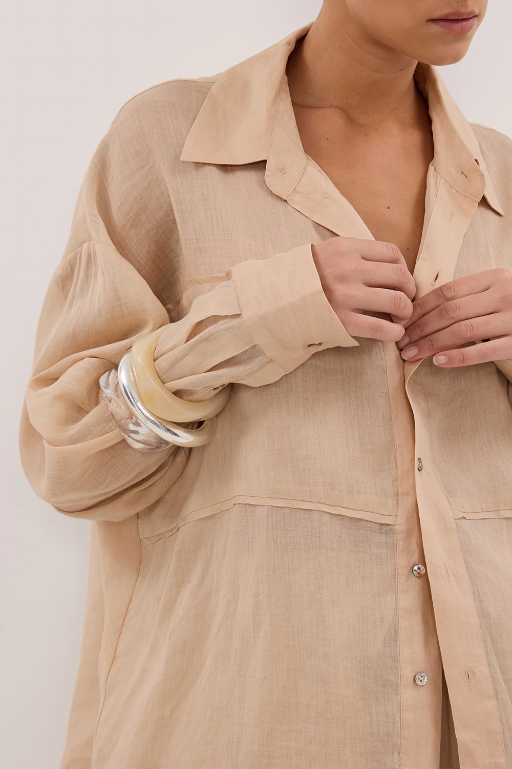 KAI MUSK OVERSIZED RAMIE LONG SLEEVE SHIRT - Image 6