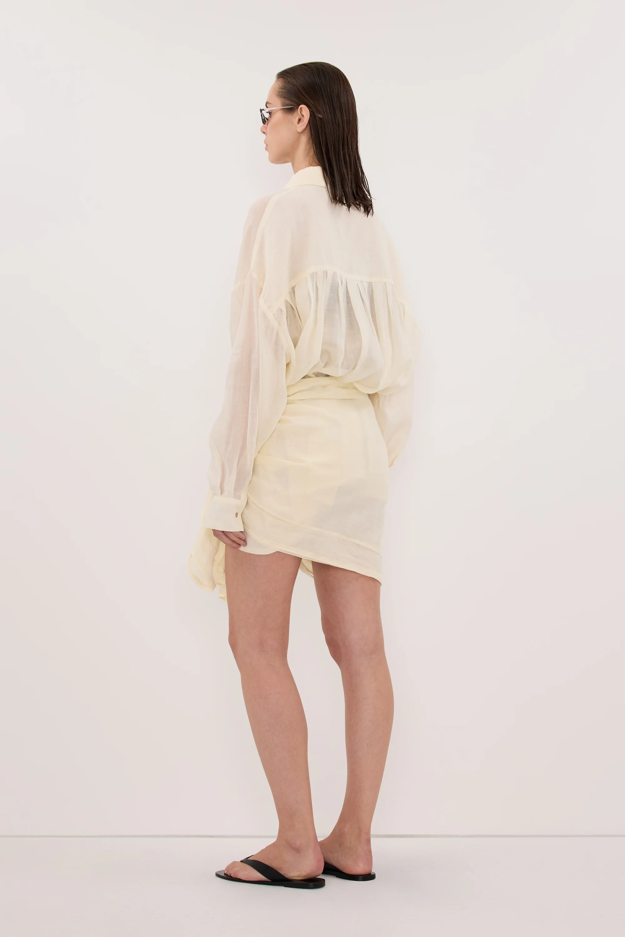 KAI STRAW OVERSIZED RAMIE LONG SLEEVE SHIRT - Image 4