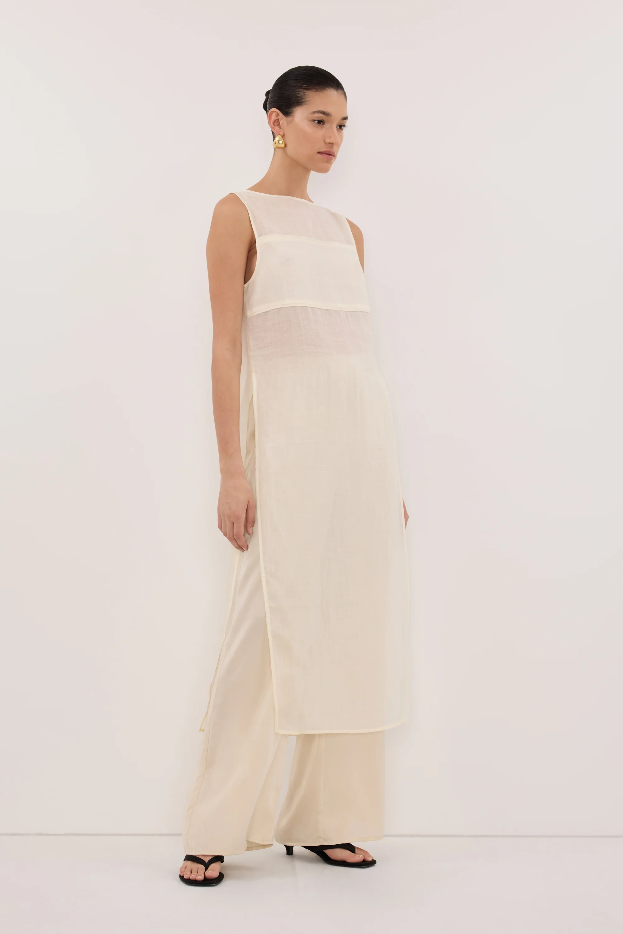 KAI STRAW SLEEVELESS RAMIE TUNIC TOP - Image 3