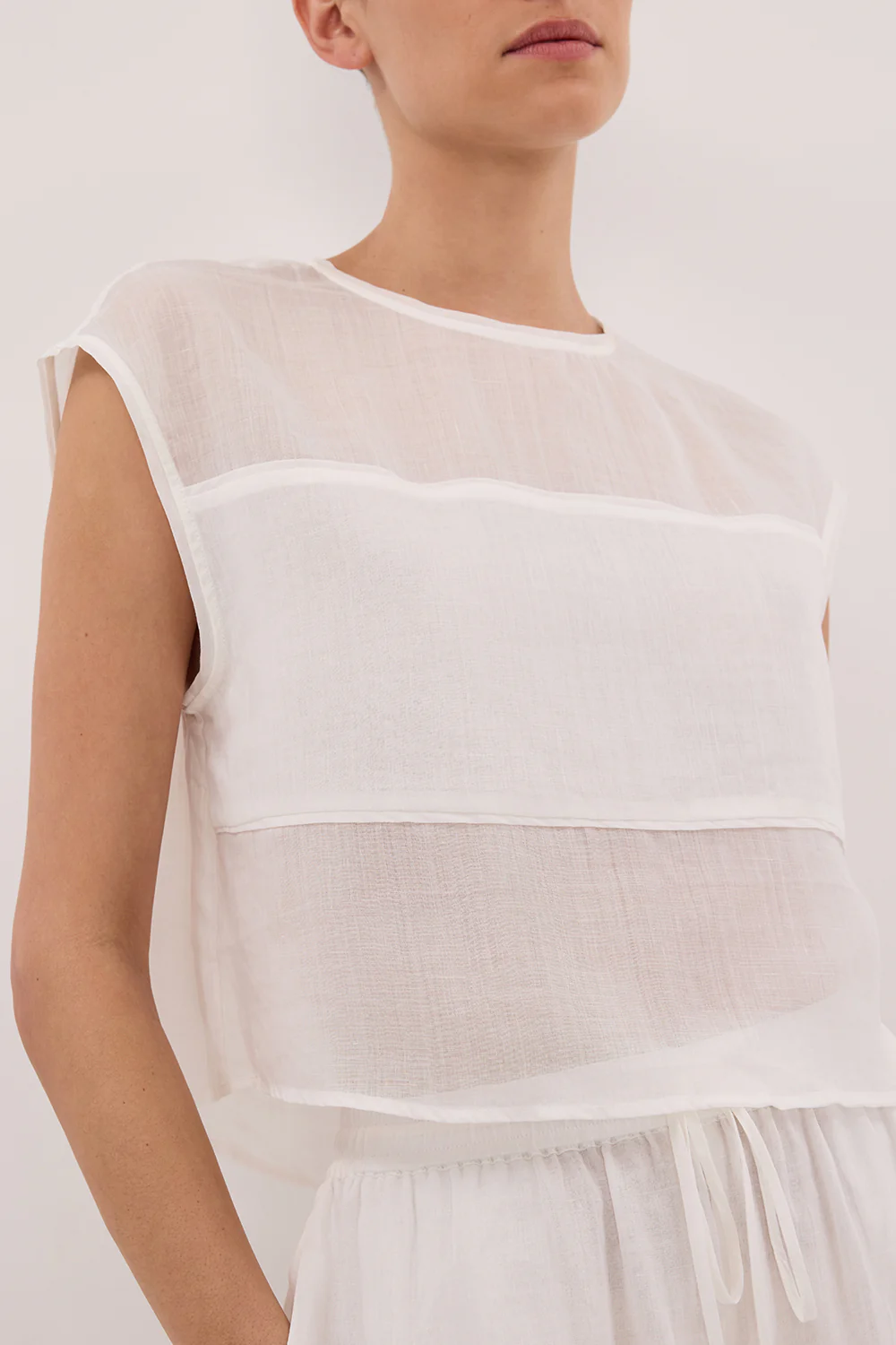 KAI WHITE RAMIE PANELLED TOP - Image 5