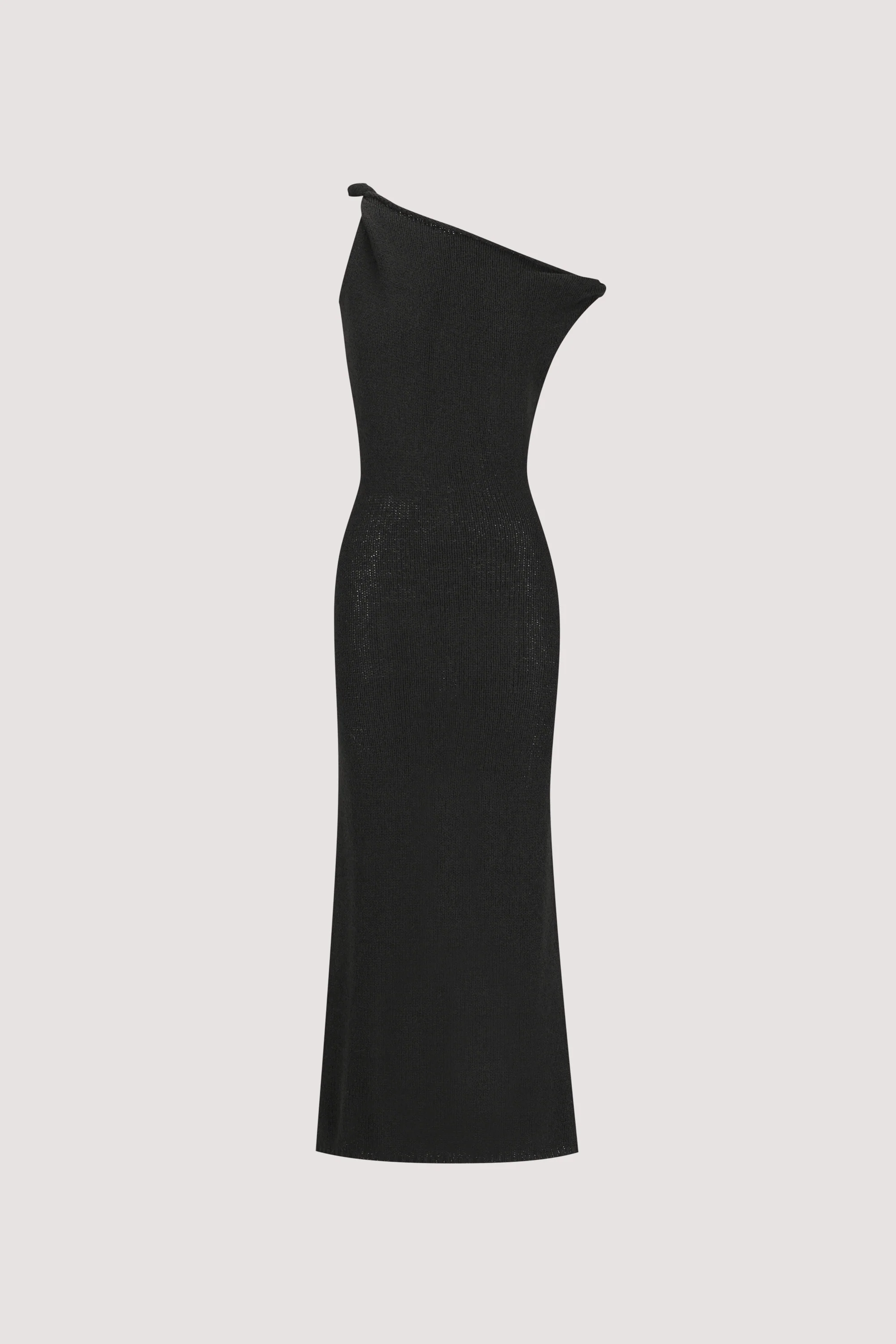 KARA BLACK KNIT SLEEVELESS MIDI DRESS - Image 6