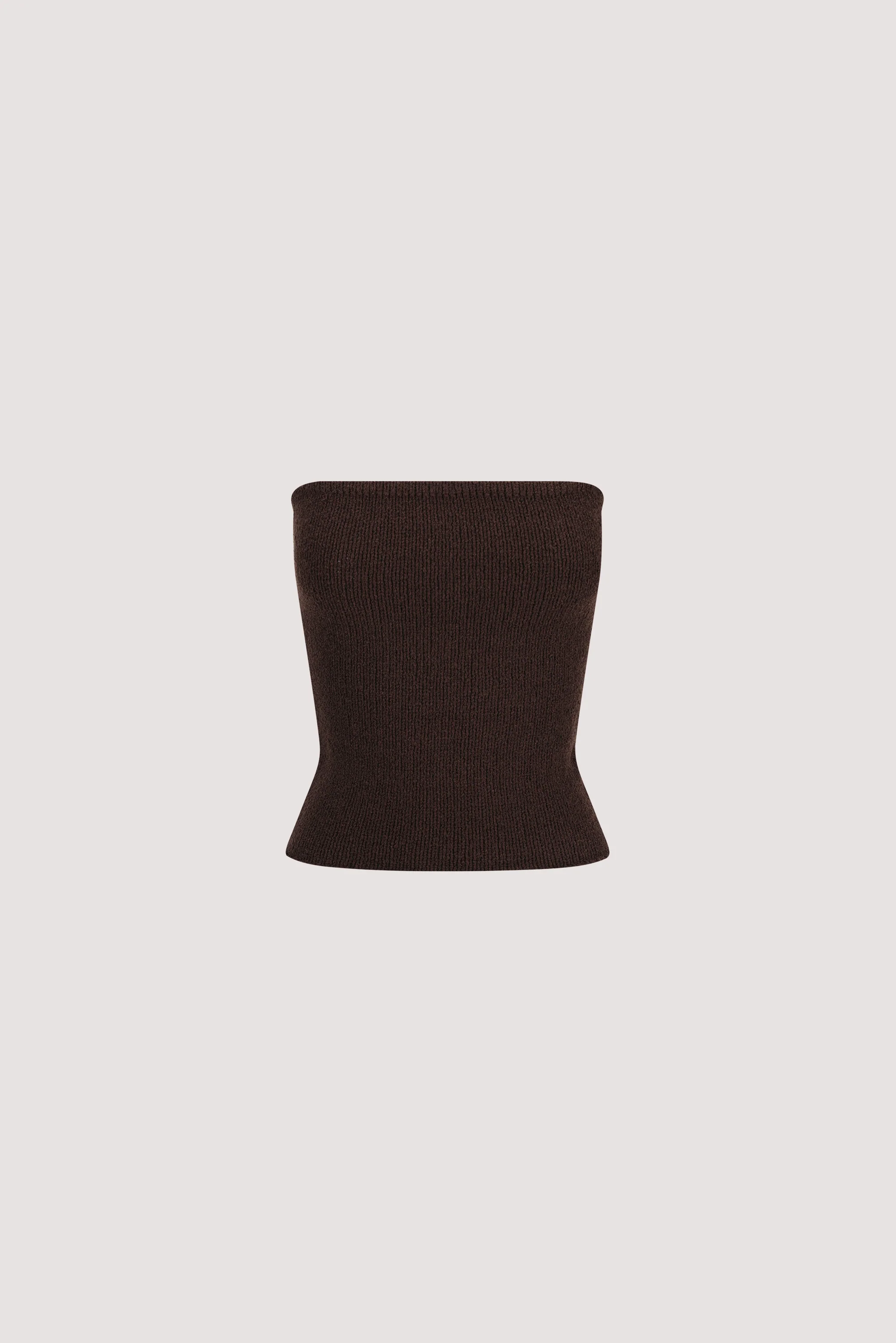 KARA CHOC STRAPLESS BANDEAU KNIT TOP - Image 6