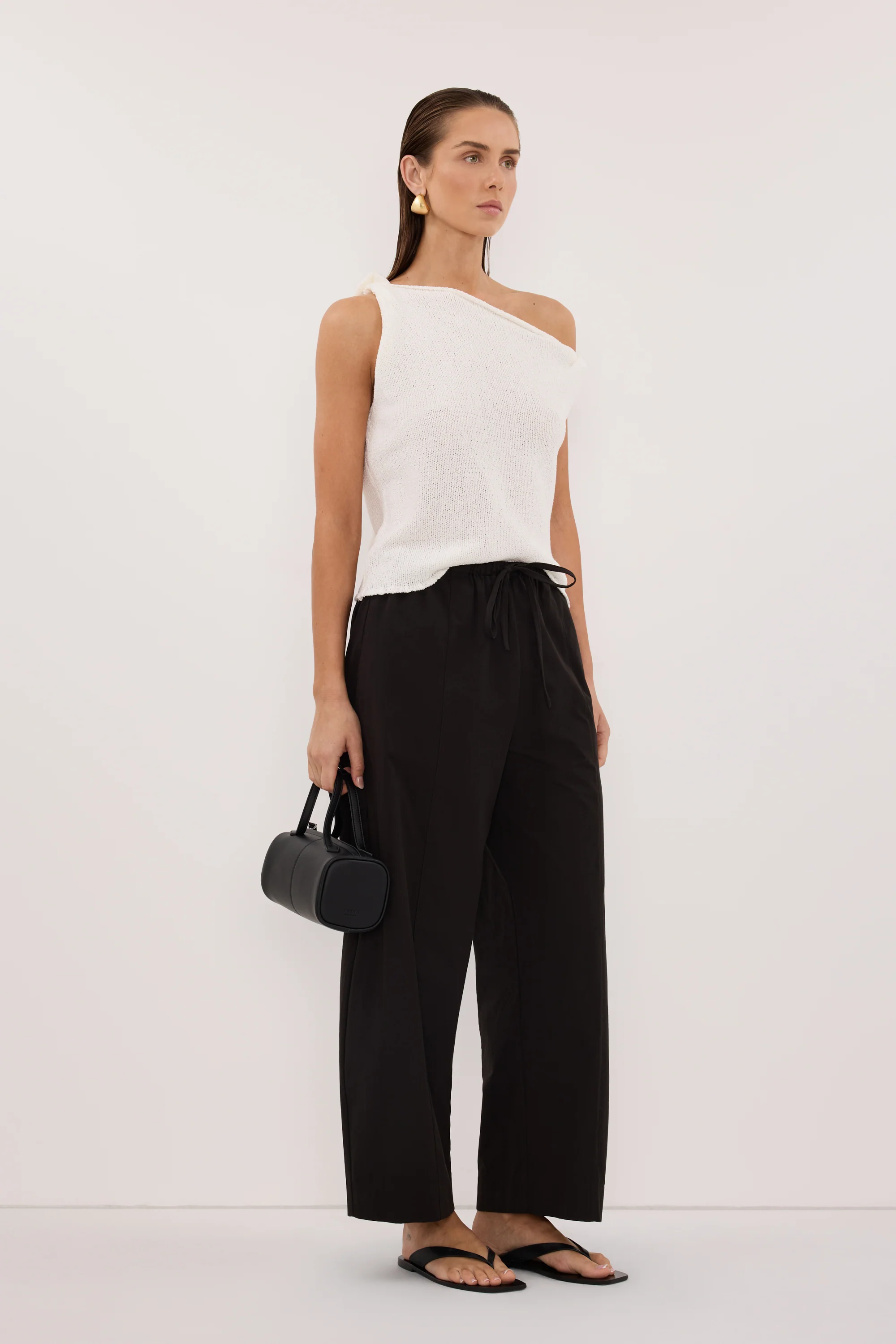 KARA OFF WHITE ASYM KNIT TOP - Image 3
