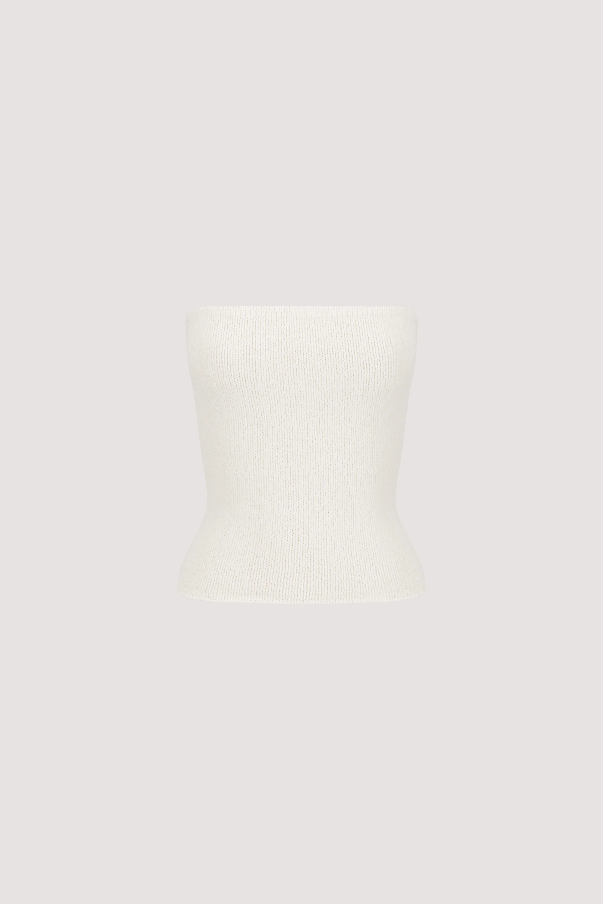 KARA OFF WHITE STRAPLESS BANDEAU KNIT TOP - Image 6