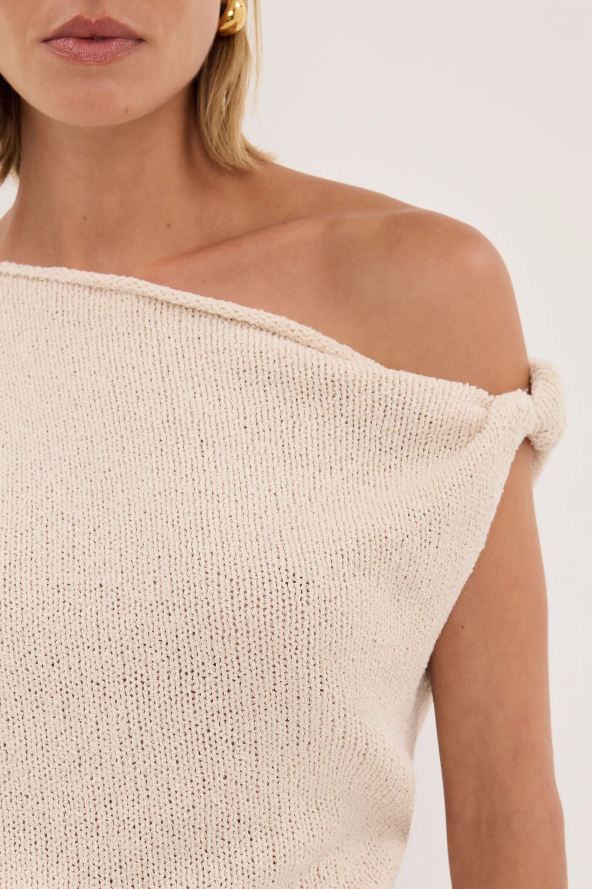 KARA SANDSTONE ASYM KNIT TOP - Image 5