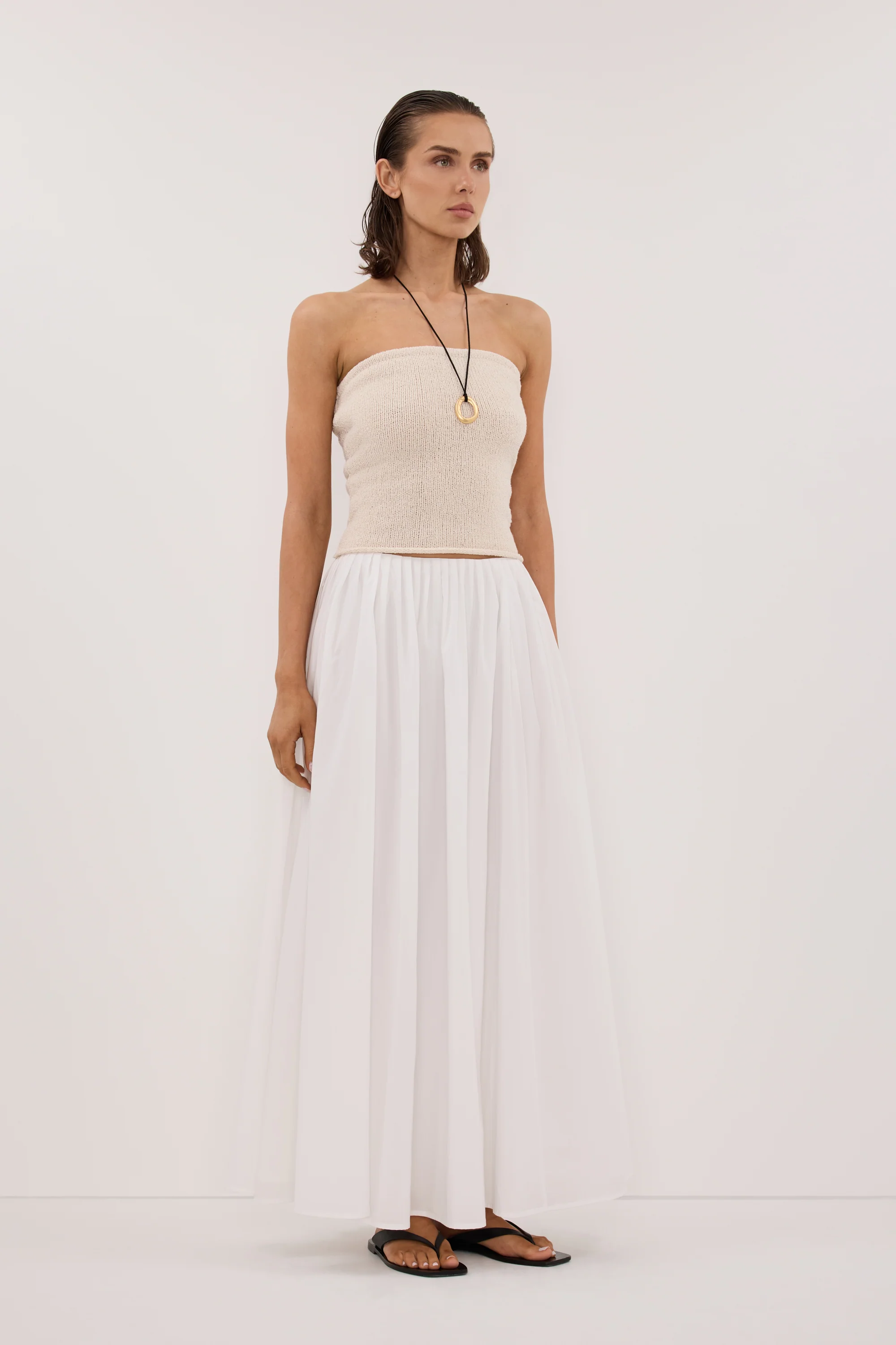KARA SANDSTONE STRAPLESS BANDEAU KNIT TOP - Image 3