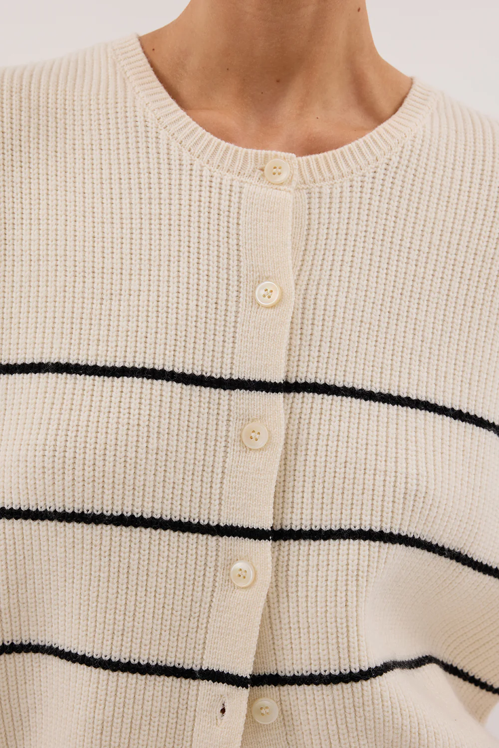 KATE CREAM STRIPE KNIT VEST - Image 5