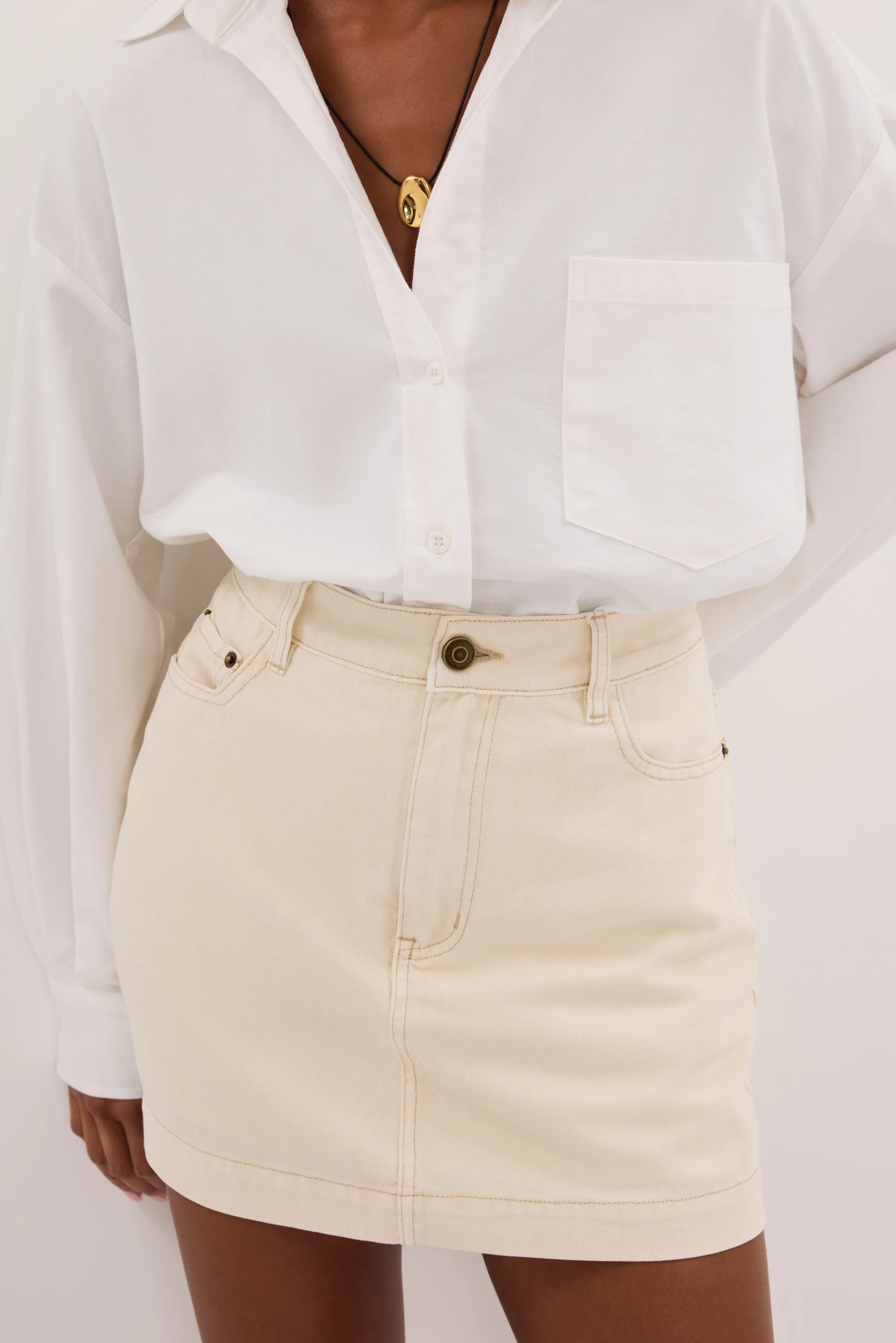 KERA NATURAL DENIM A LINE SKORT - Image 5