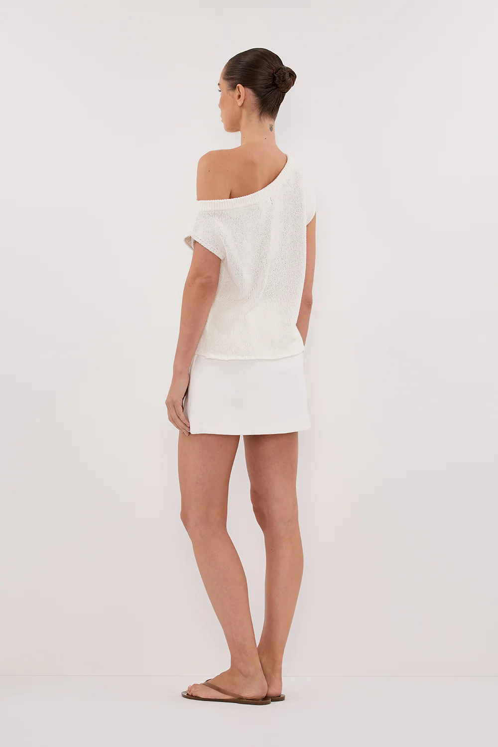 KERRY OFF WHITE ASYM KNIT TOP - Image 4