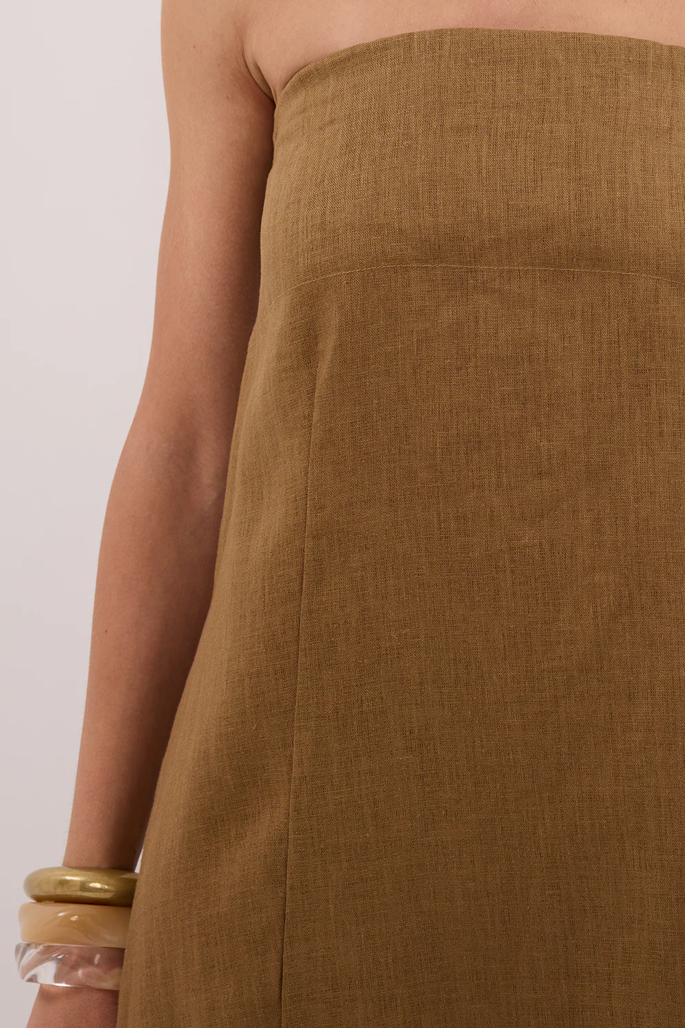 KINSLEY FERN LINEN STRAPLESS MIDI DRESS - Image 5