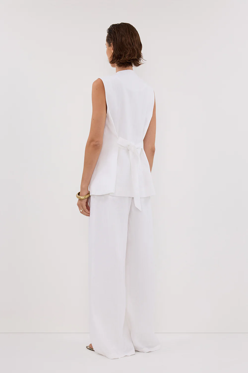 KNOX WHITE LINEN VEST - Image 4