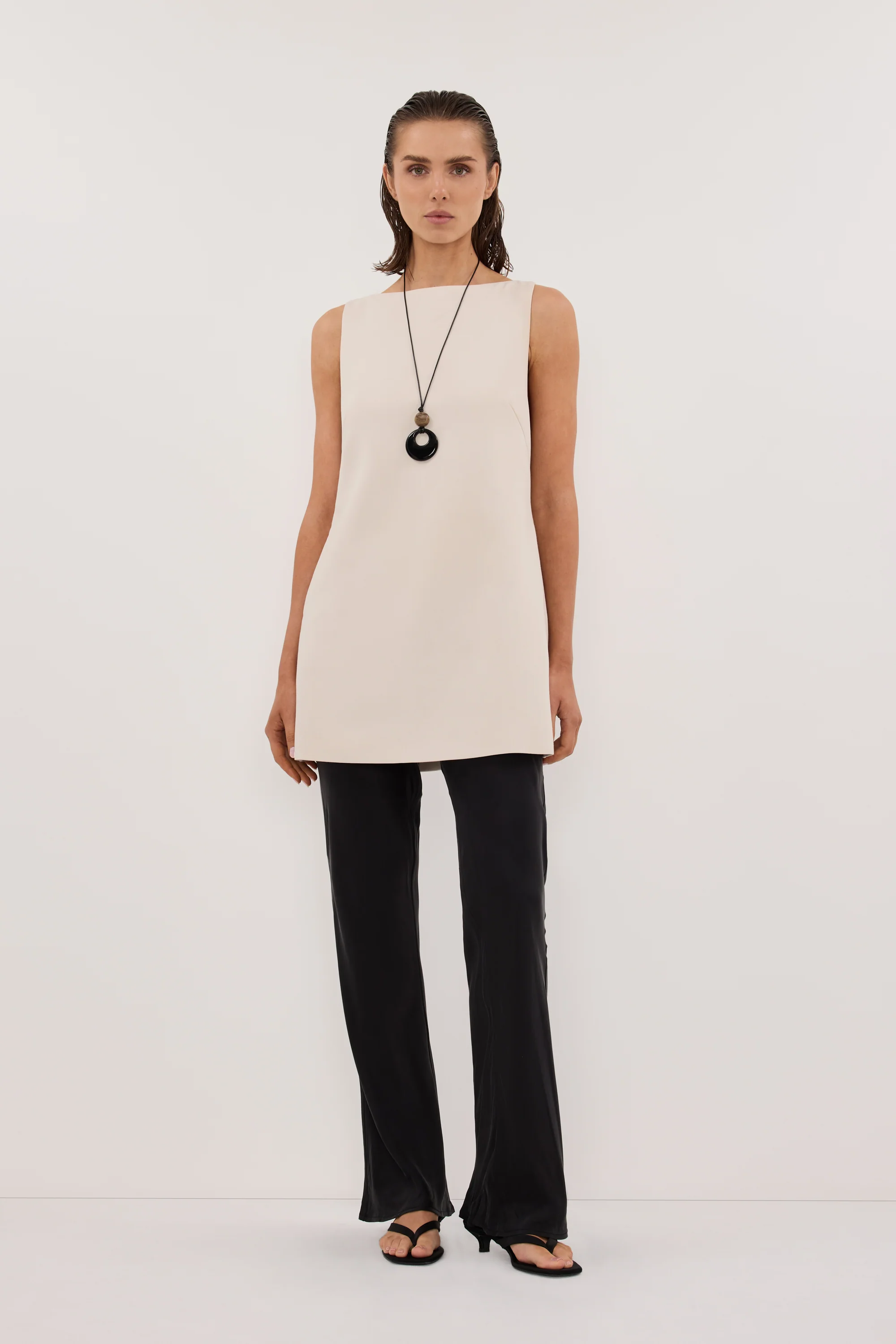 KYRA BLACK SILK BIAS PANTS