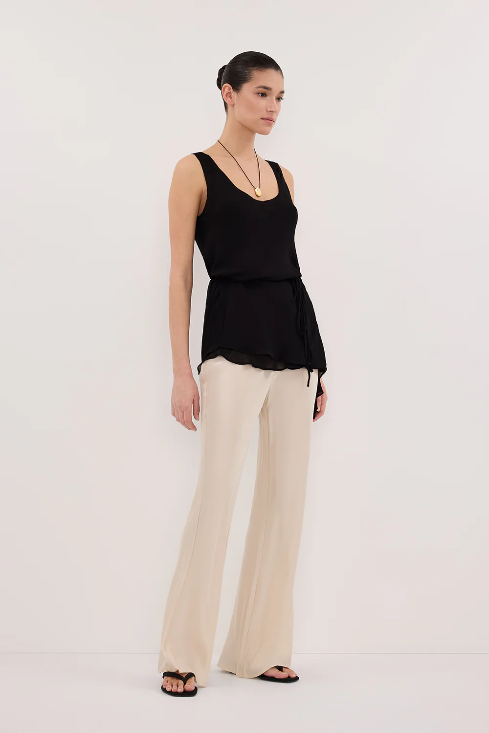 KYRA SANDSTONE SILK BIAS PANTS - Image 3