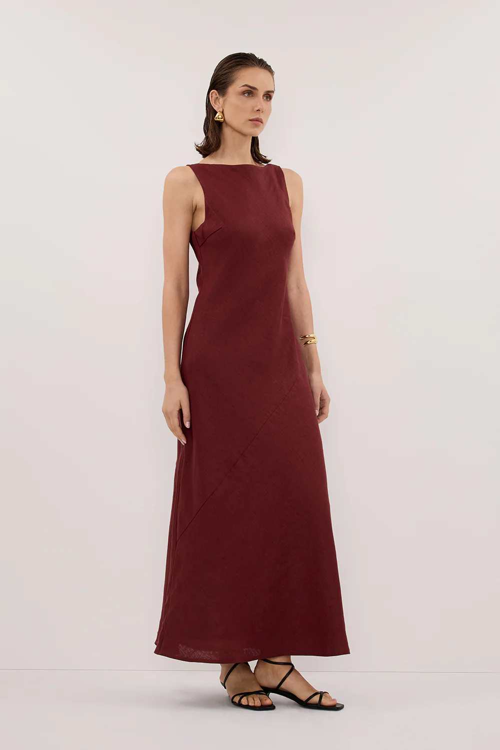 LACY SAHARA SLEEVELESS LINEN MIDI DRESS - Image 3
