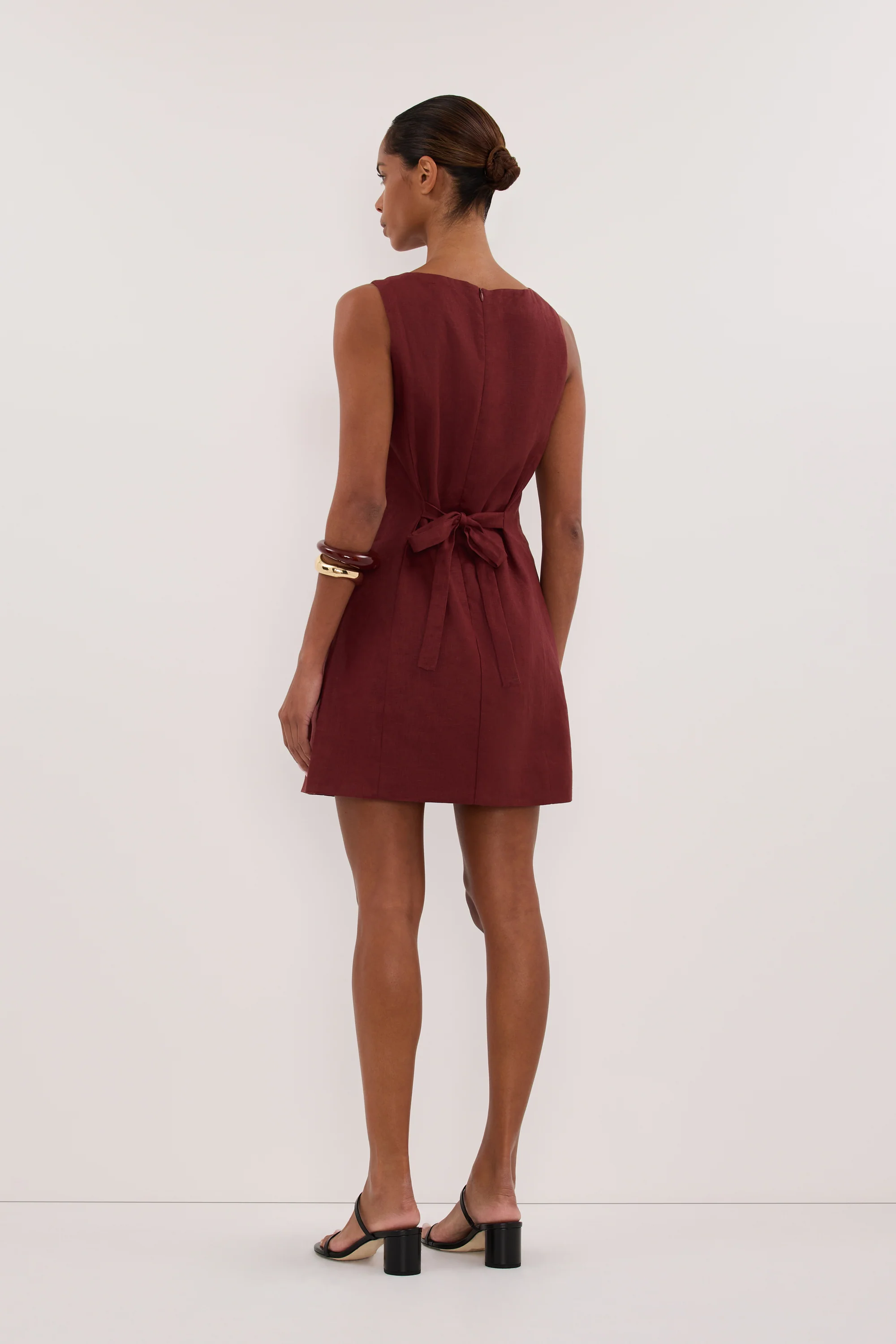 LACY SAHARA SLEEVELESS LINEN MINI DRESS - Image 4