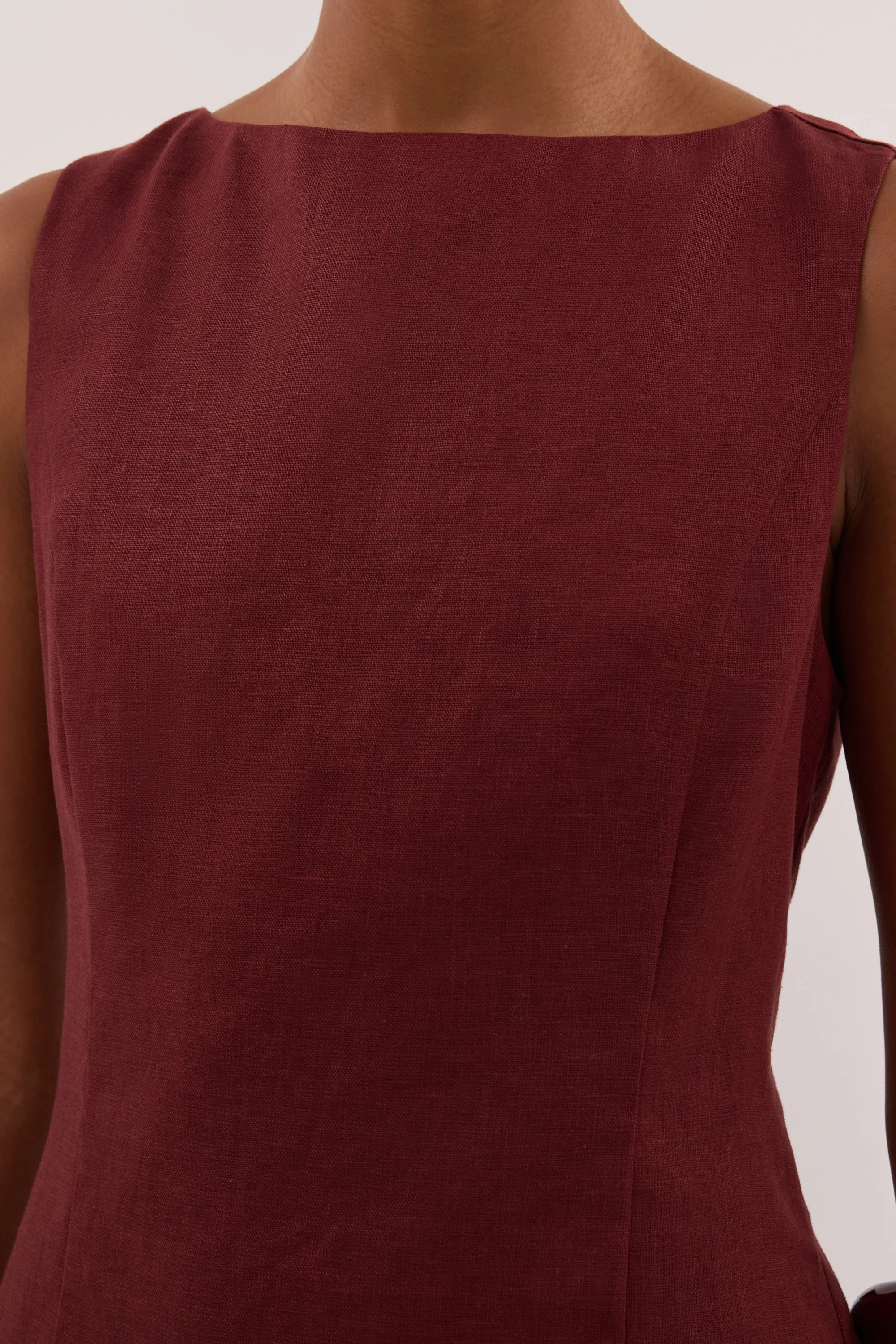 LACY SAHARA SLEEVELESS LINEN MINI DRESS - Image 5