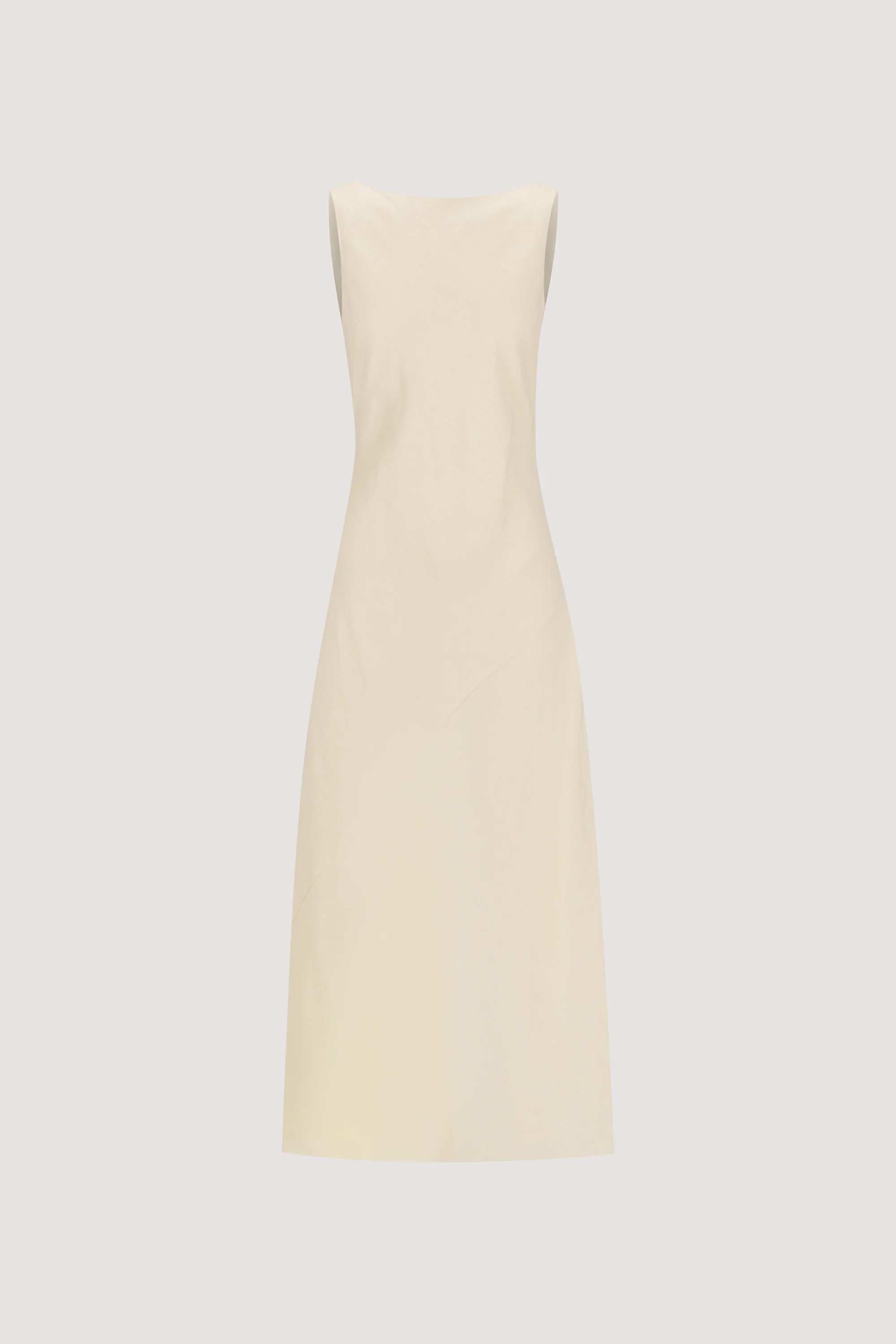 LACY STRAW SLEEVELESS LINEN MIDI DRESS - Image 6