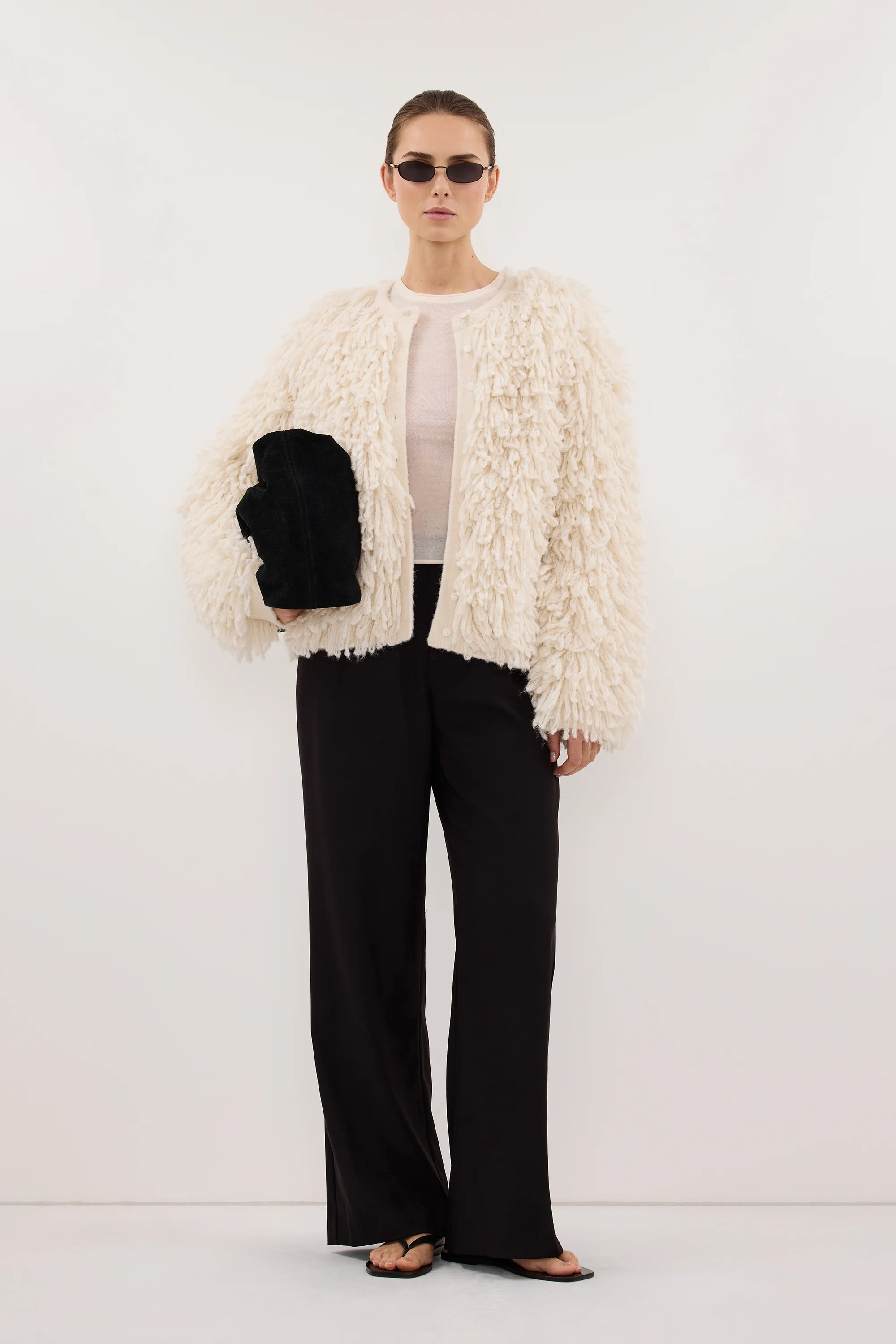 LANA CREAM LONGLINE KNIT CARDIGAN - Image 3