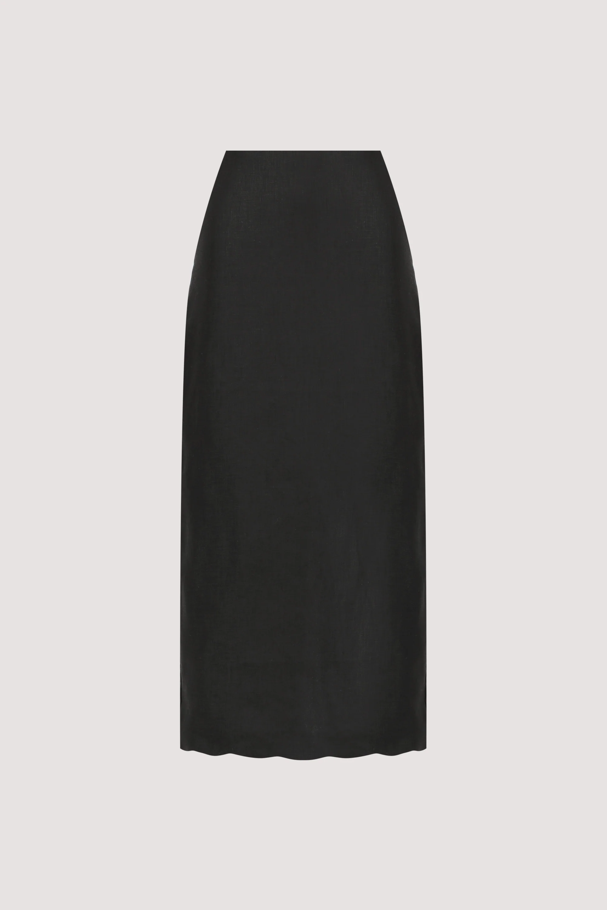 LELA BLACK LINEN MIDI SKIRT - Image 6