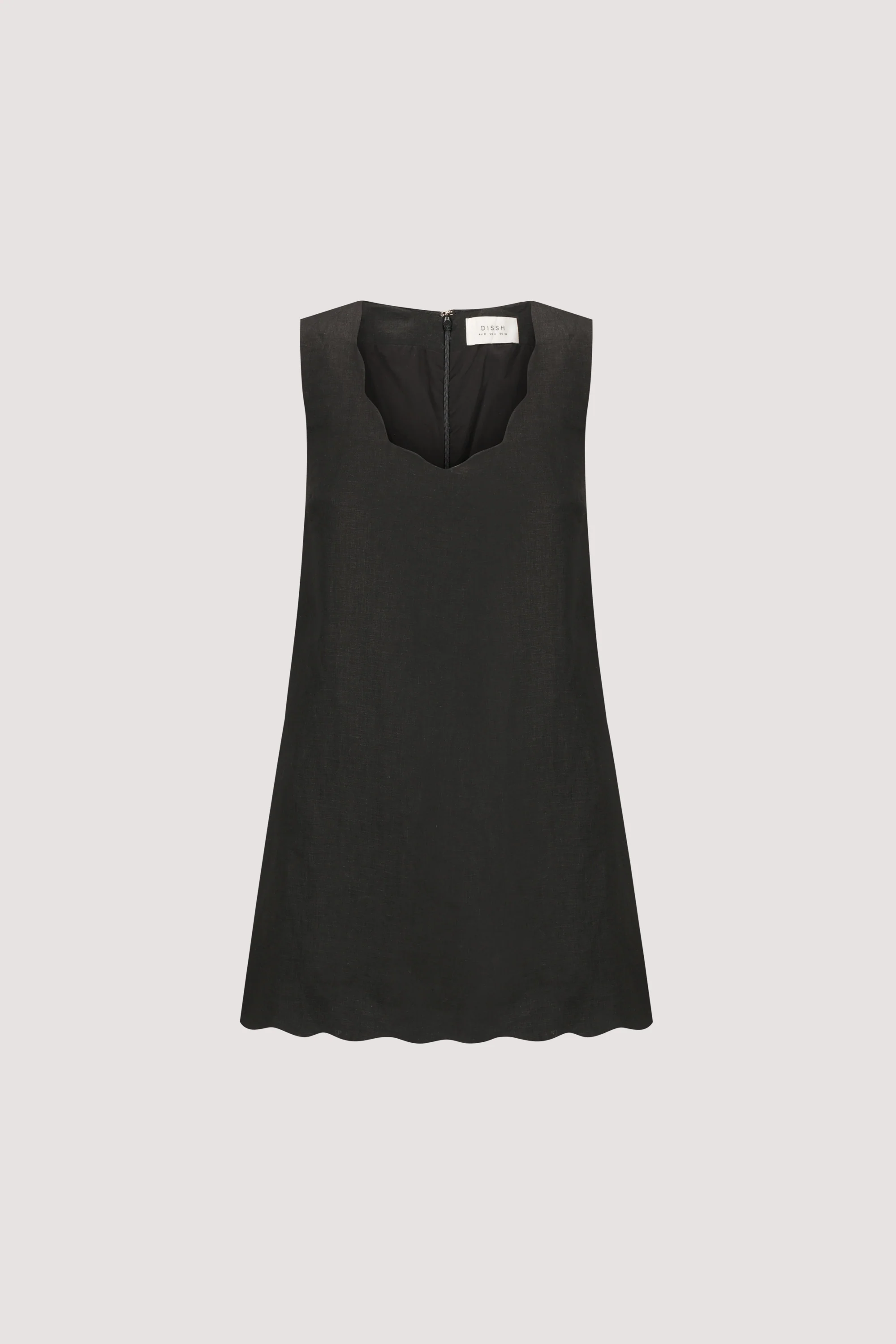 LELA BLACK SLEEVELESS LINEN MINI DRESS - Image 5