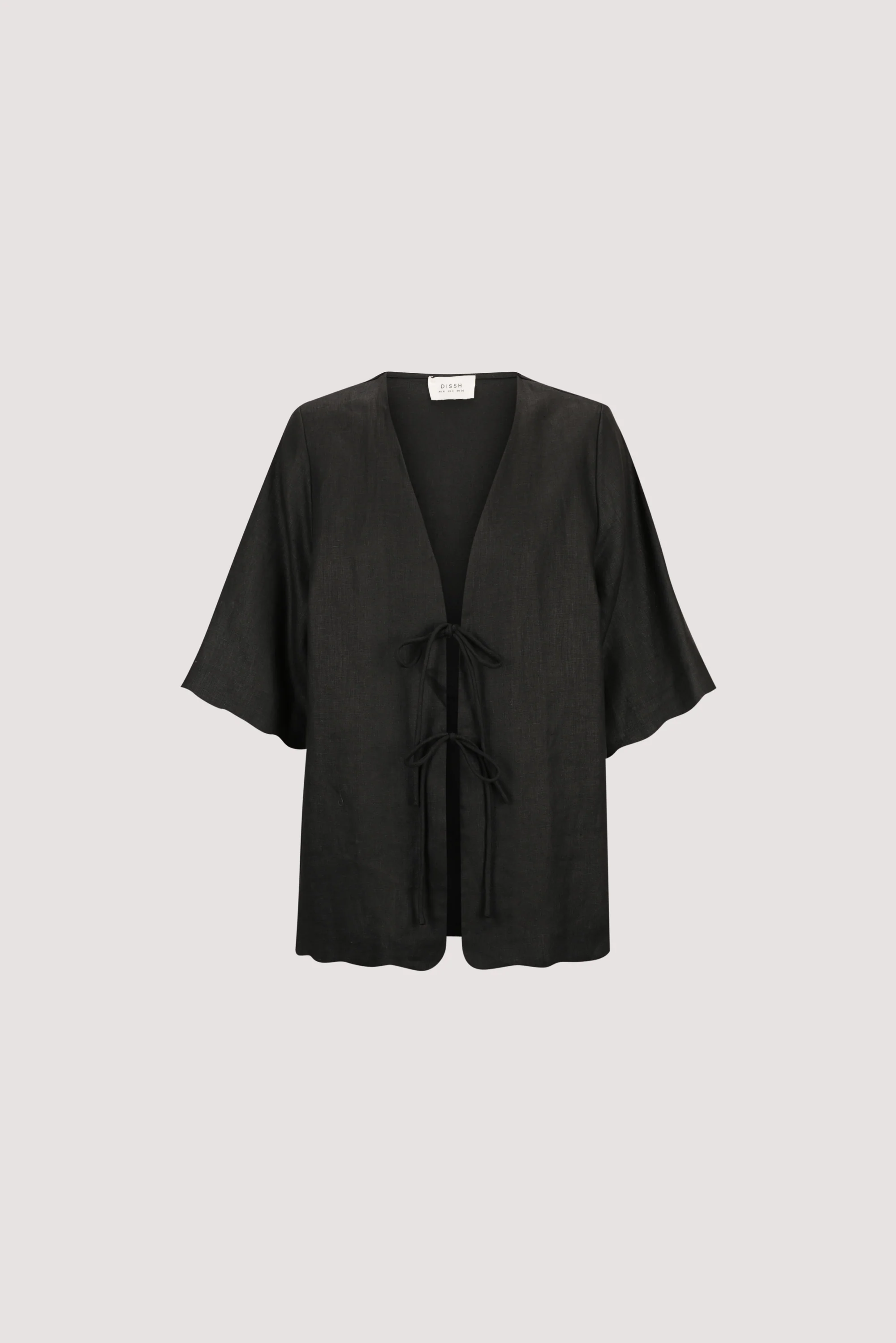LELA BLACK SHORT SLEEVE LINEN SHIRT - Image 6