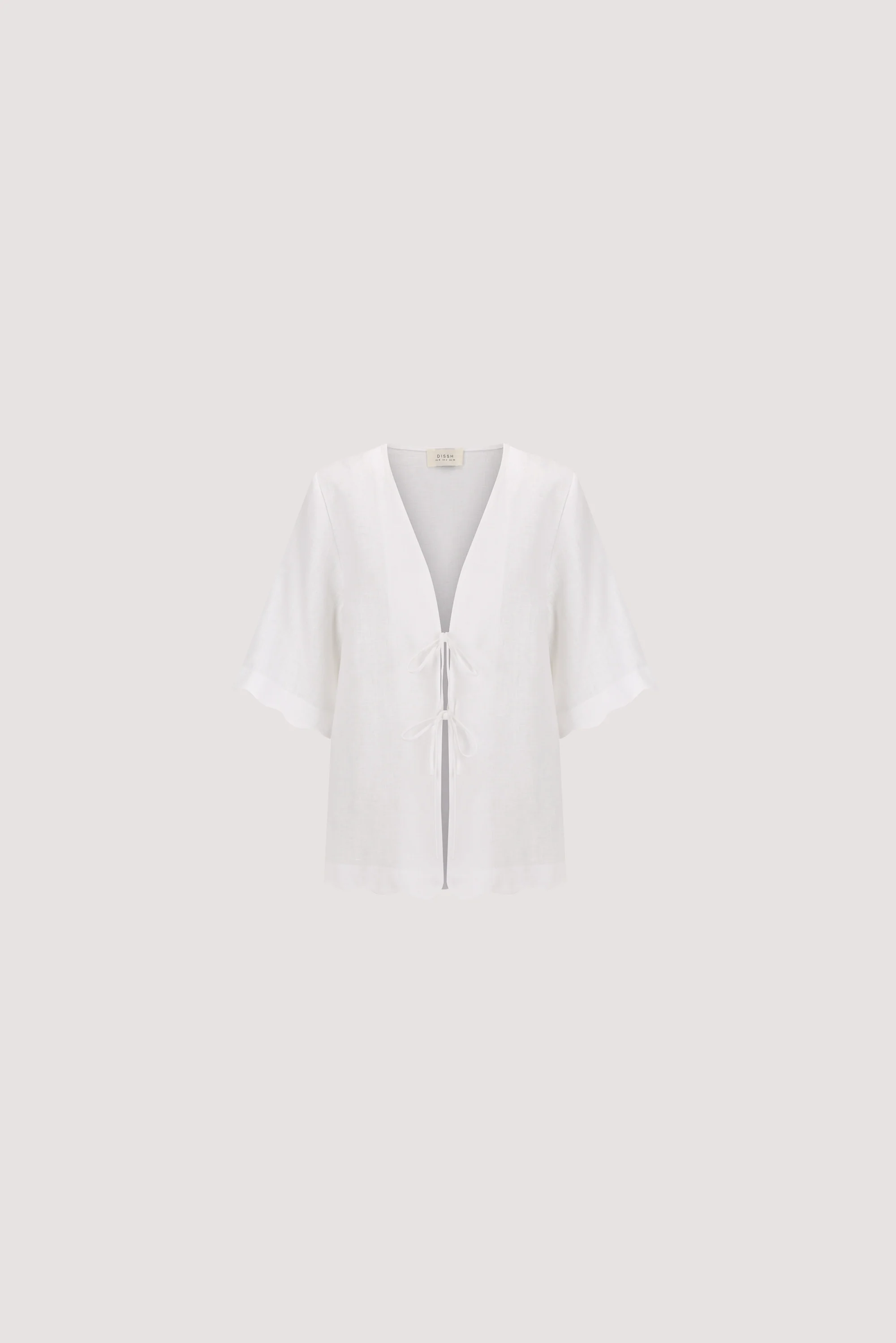 LELA WHITE SHORT SLEEVE LINEN SHIRT - Image 7