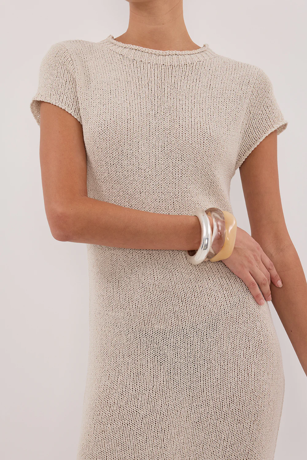 LEO CHALK KNIT MIDI DRESS - Image 5