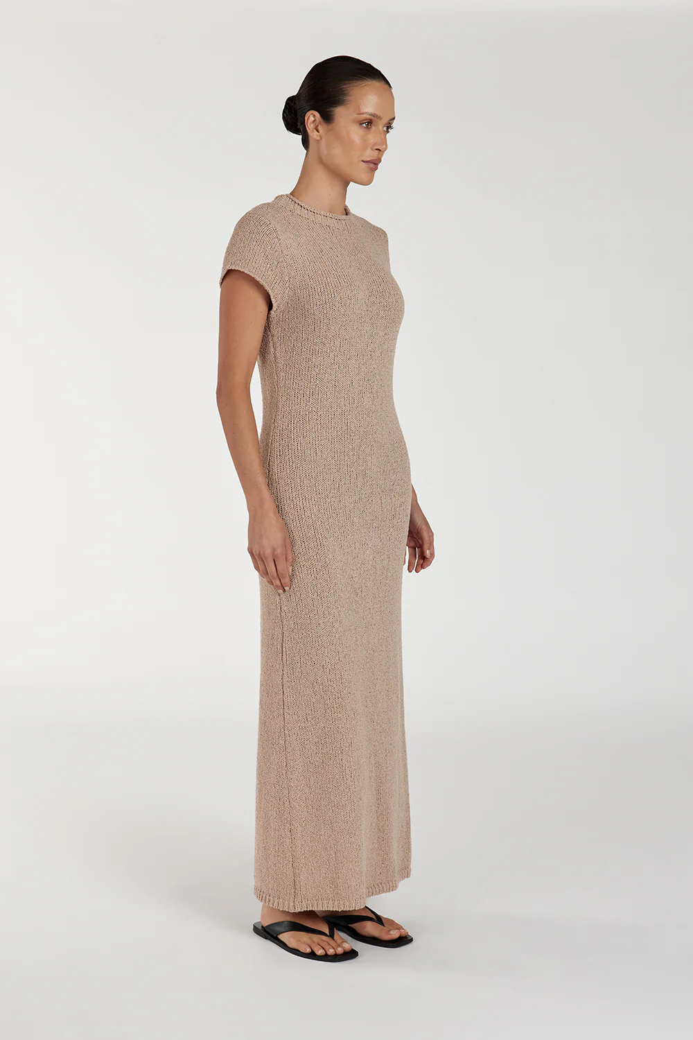LEO TAN KNIT MIDI DRESS - Image 3