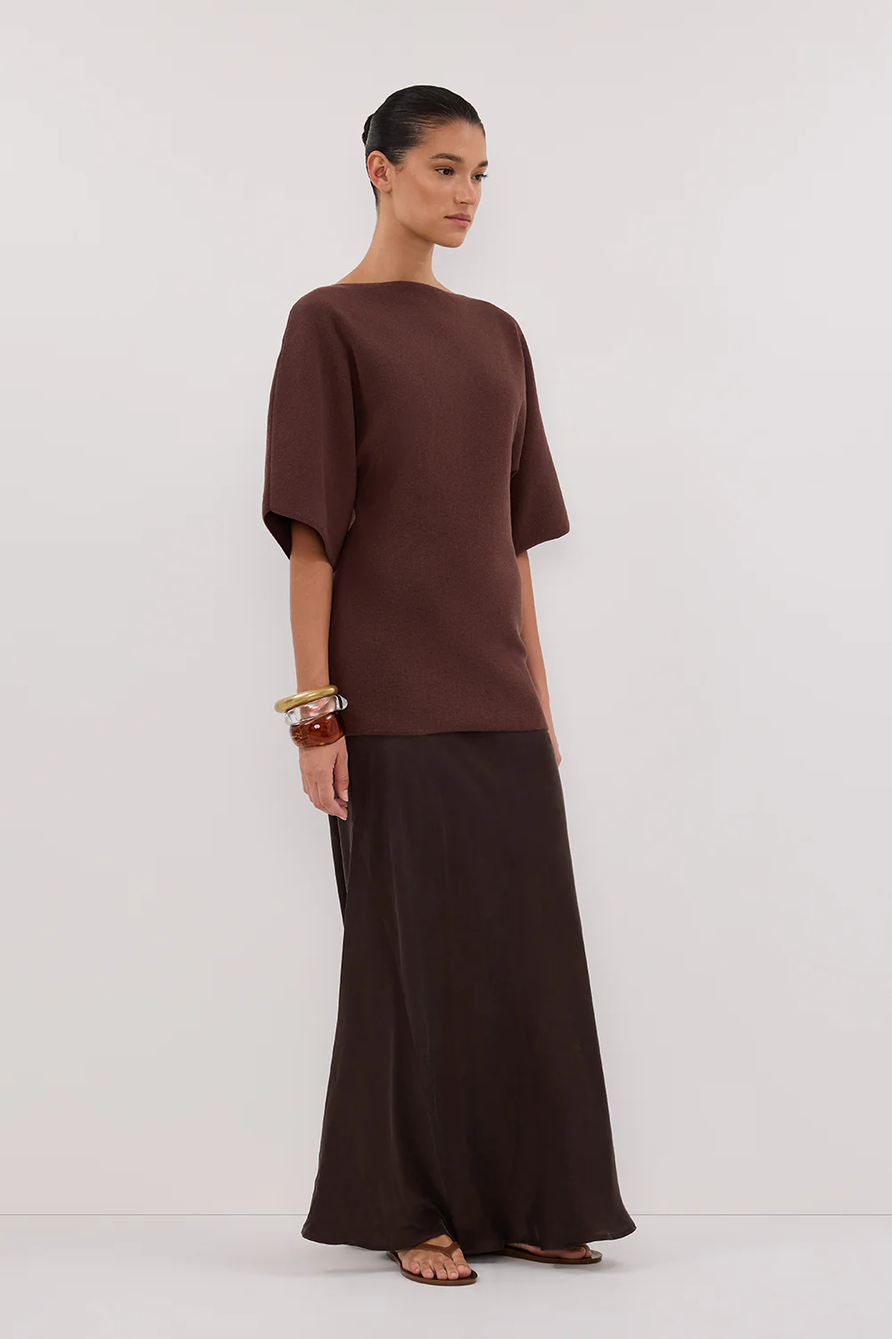 LIA WALNUT SLEEVED KNIT TOP - Image 3