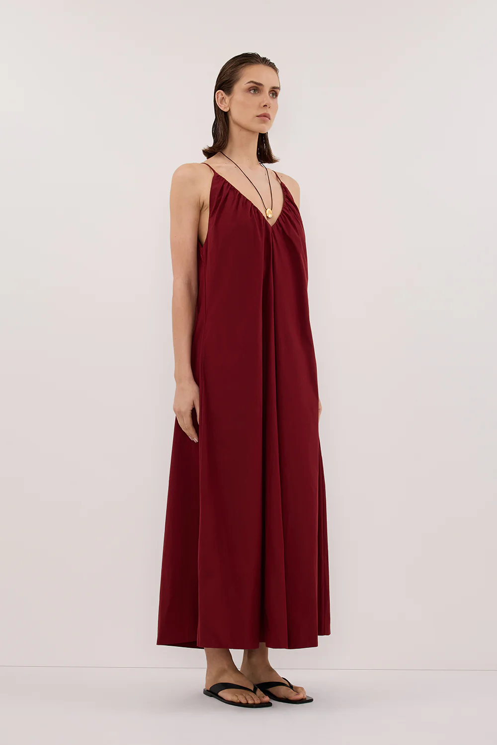 LIANA SAHARA SLEEVELESS POPLIN TENT MIDI DRESS - Image 3