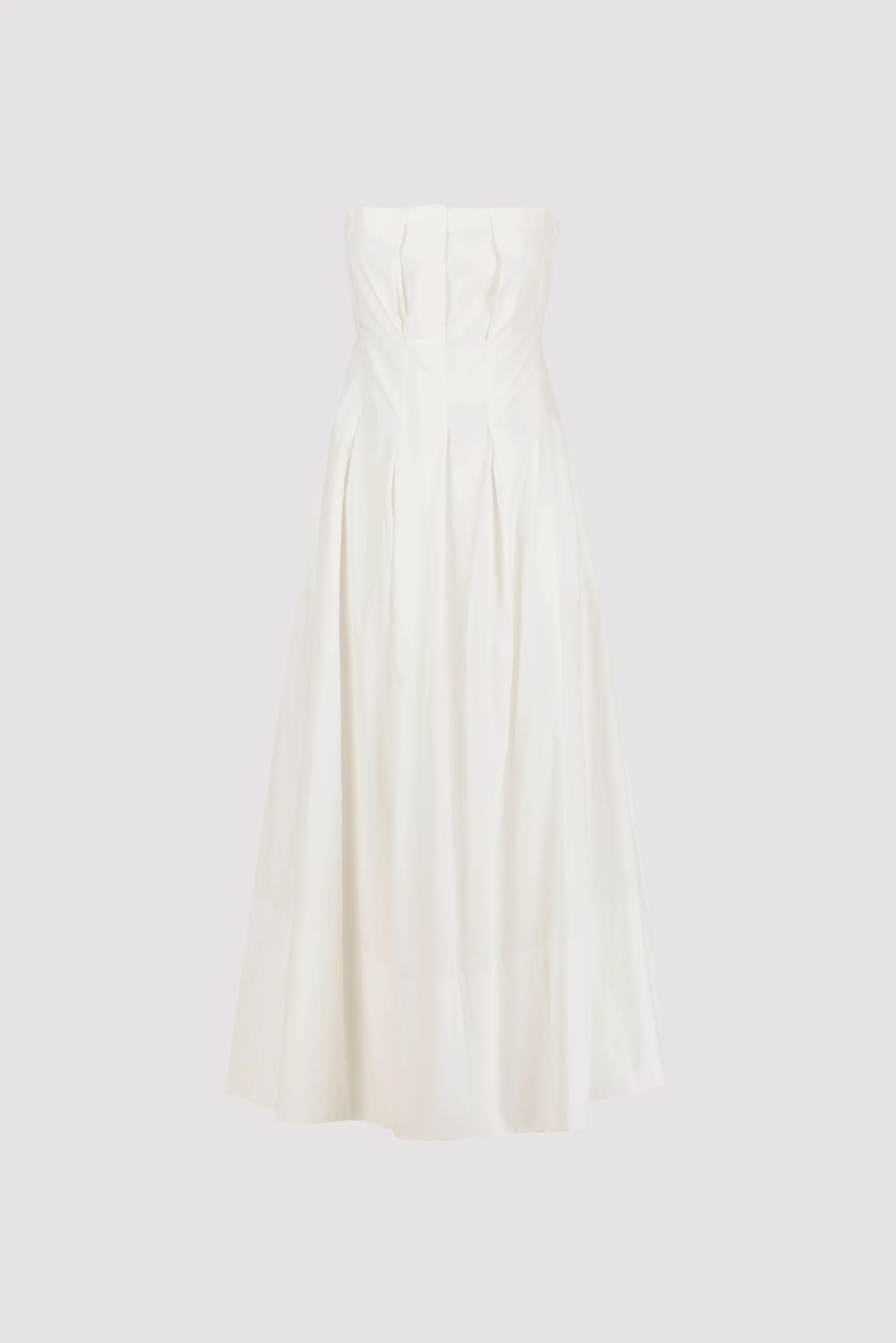 LILLY WHITE COTTON STRAPLESS MIDI DRESS - Image 6