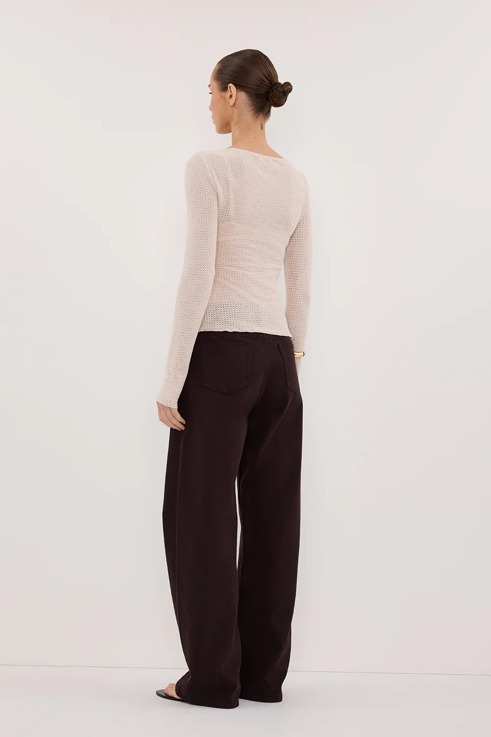 LILY STONE LONG SLEEVE BOAT NECK TEXTURED TOP - Image 4