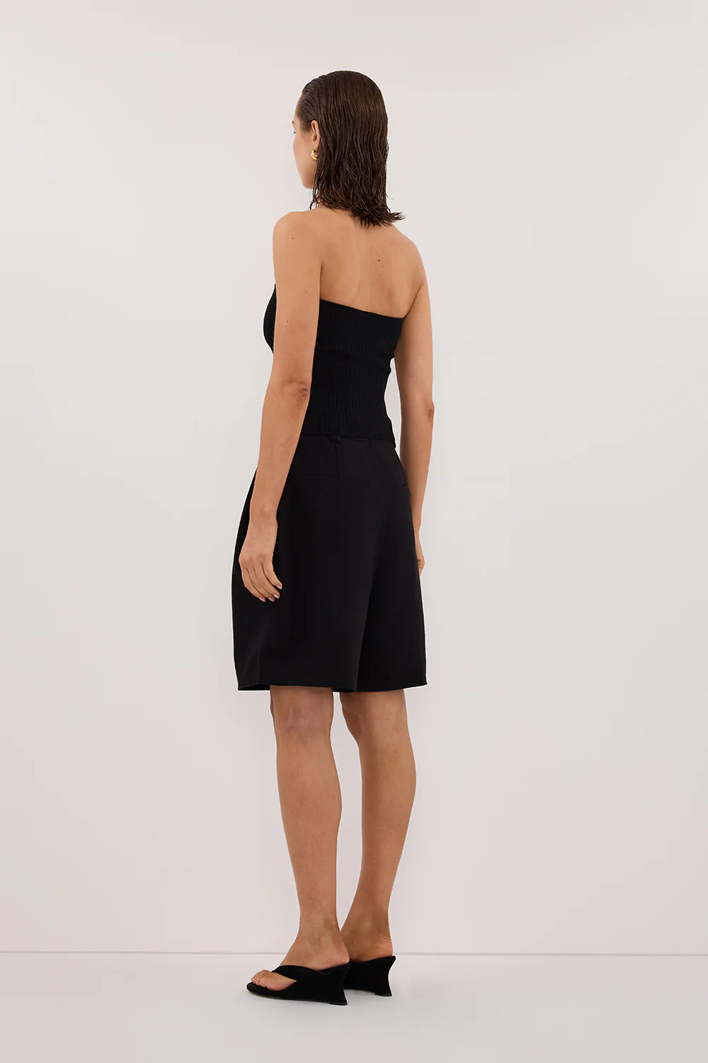 LIMA BLACK STRAPLESS BANDEAU KNIT TOP - Image 4